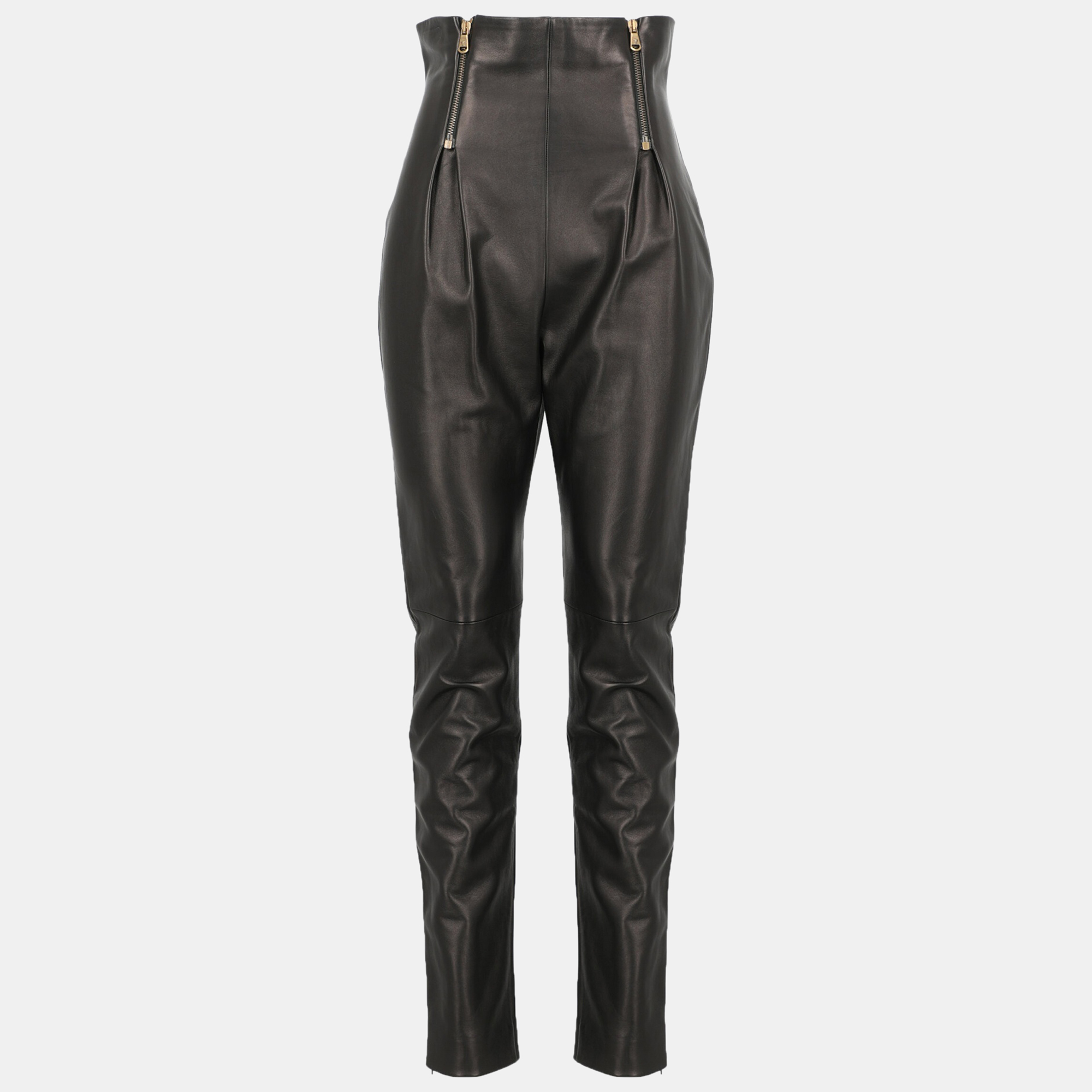 Versace  Women's Leather Trousers - Black - S