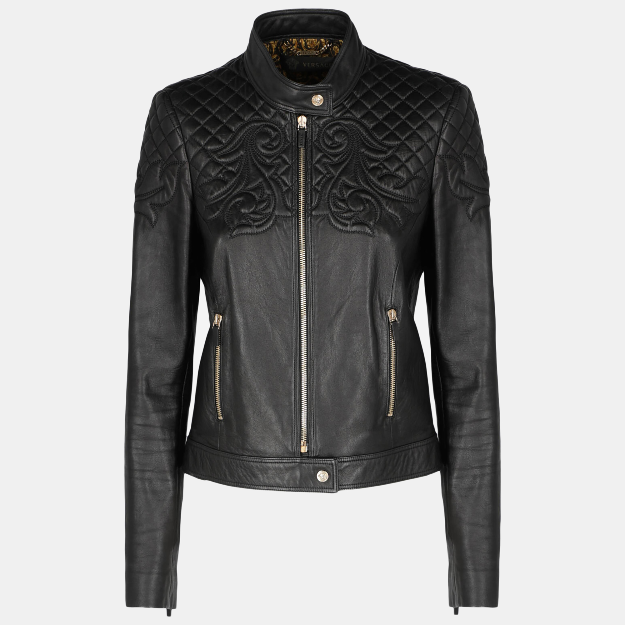 Versace  Women's Leather Jacket - Black - M
