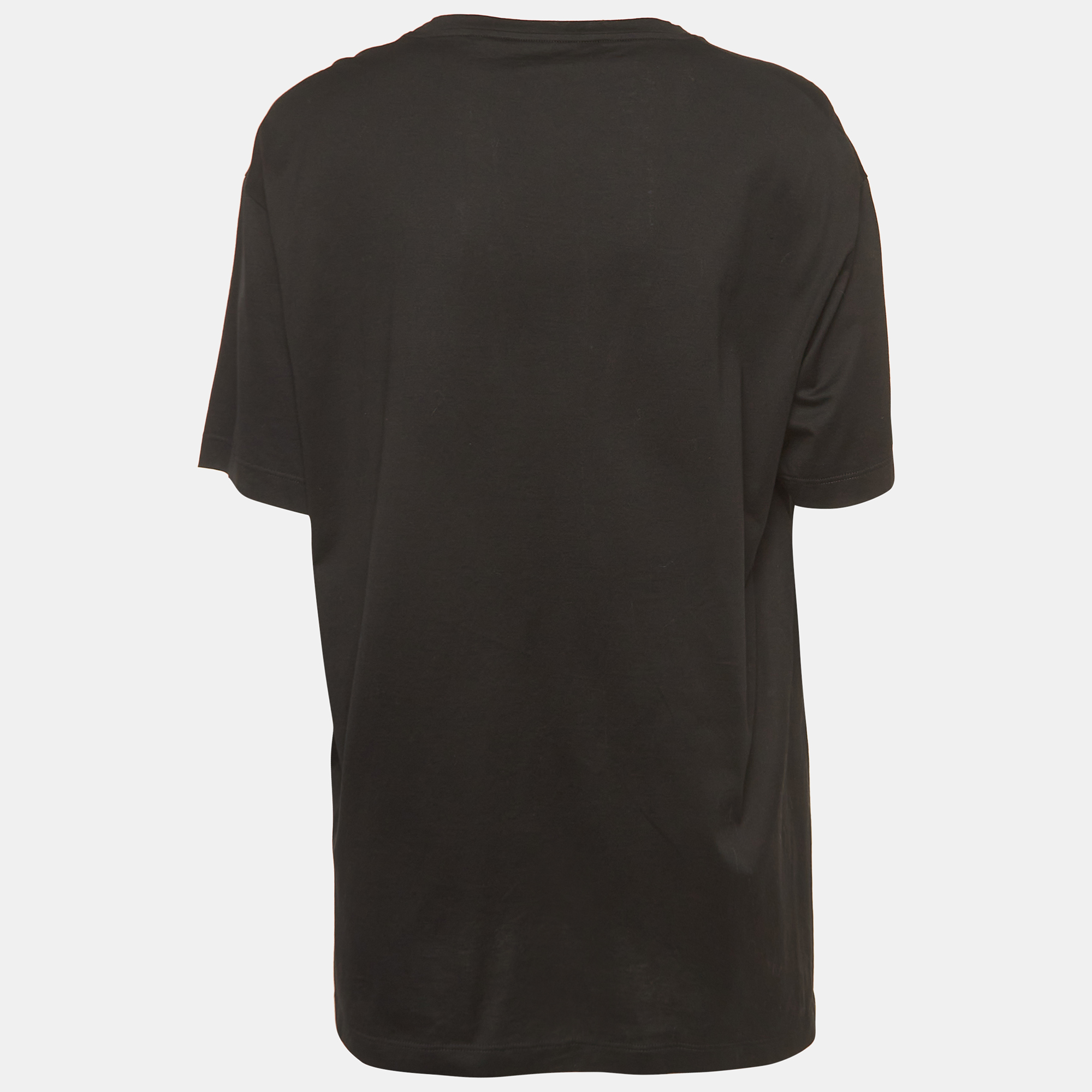 Versace Tribute Black Logo Cotton T-Shirt L