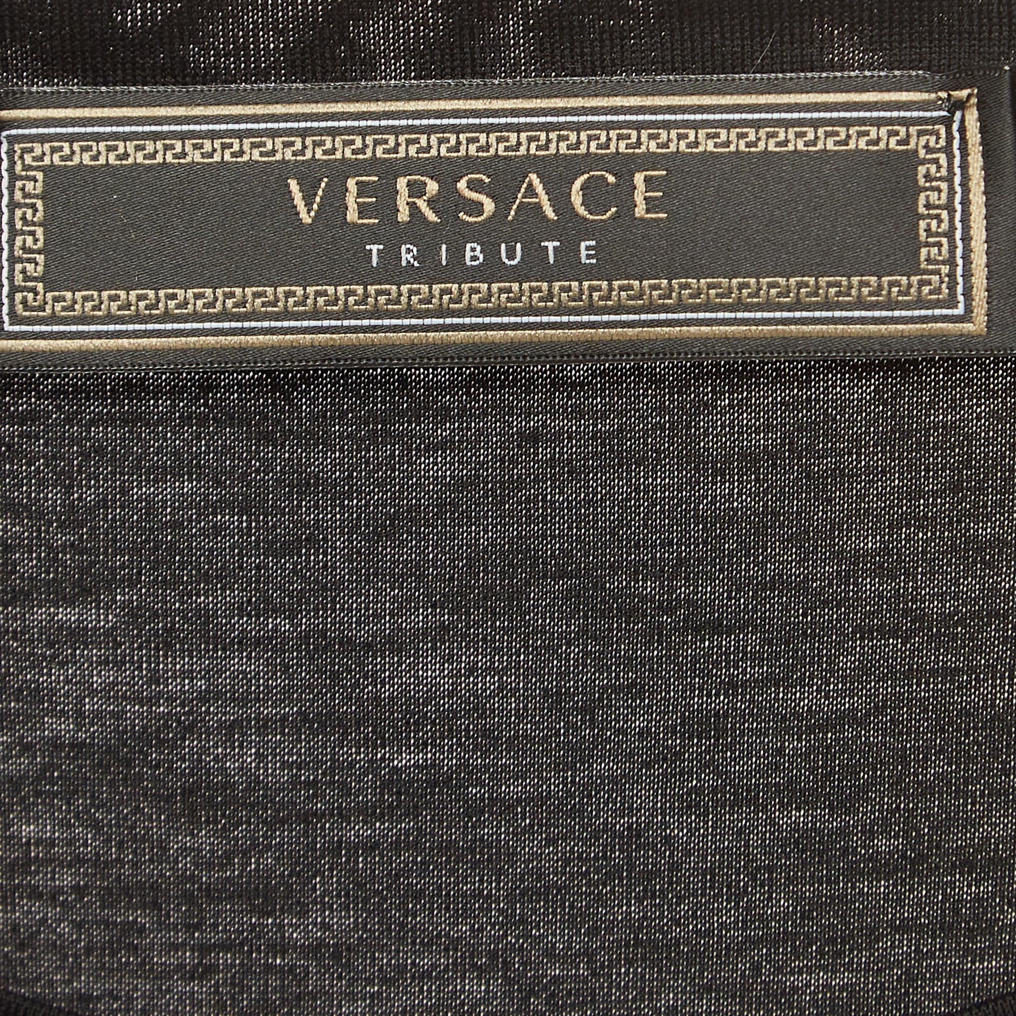 Versace Tribute Black Logo Cotton T-Shirt L