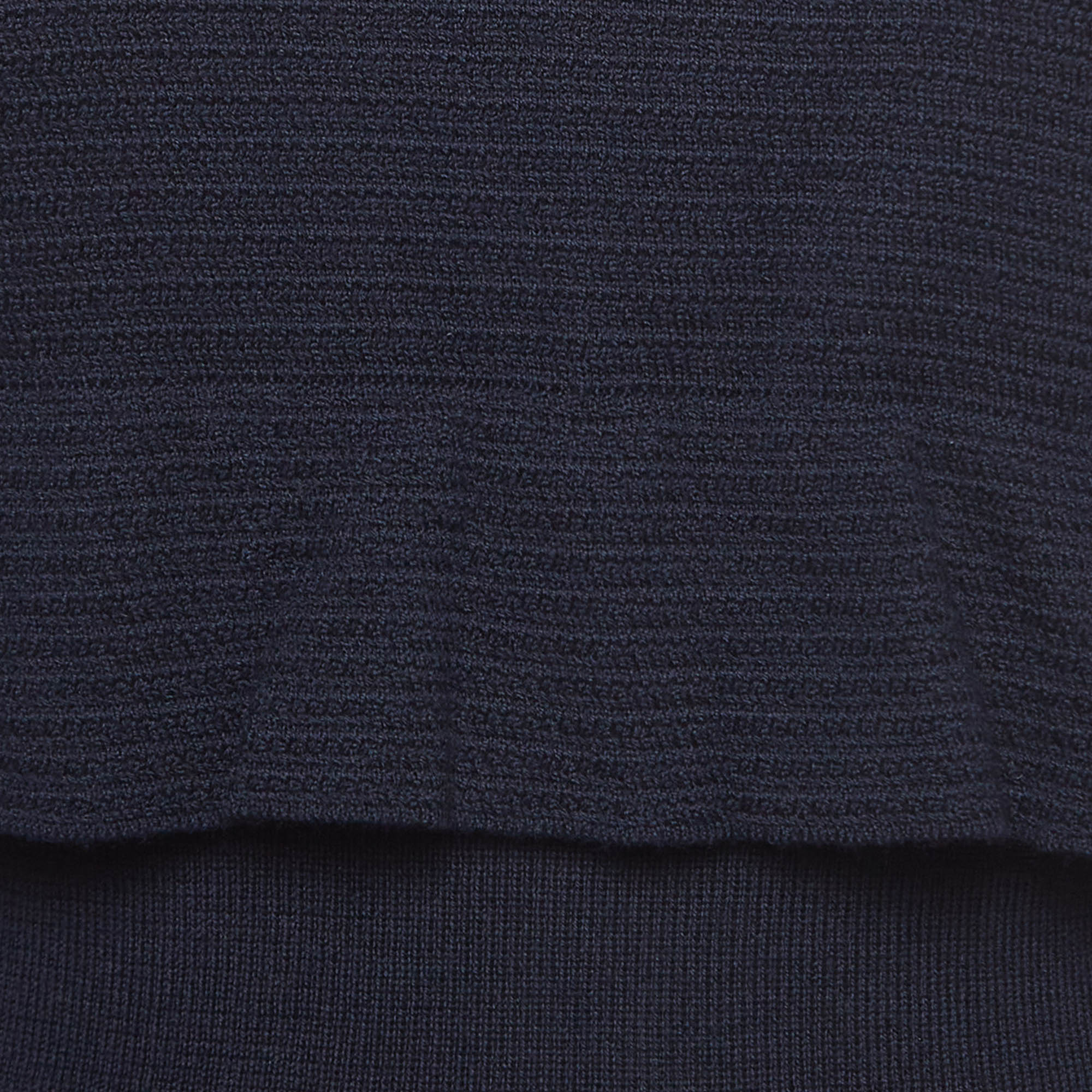 Versace Navy Blue Wool Knit Turtle Neck Long Sleeve Top M