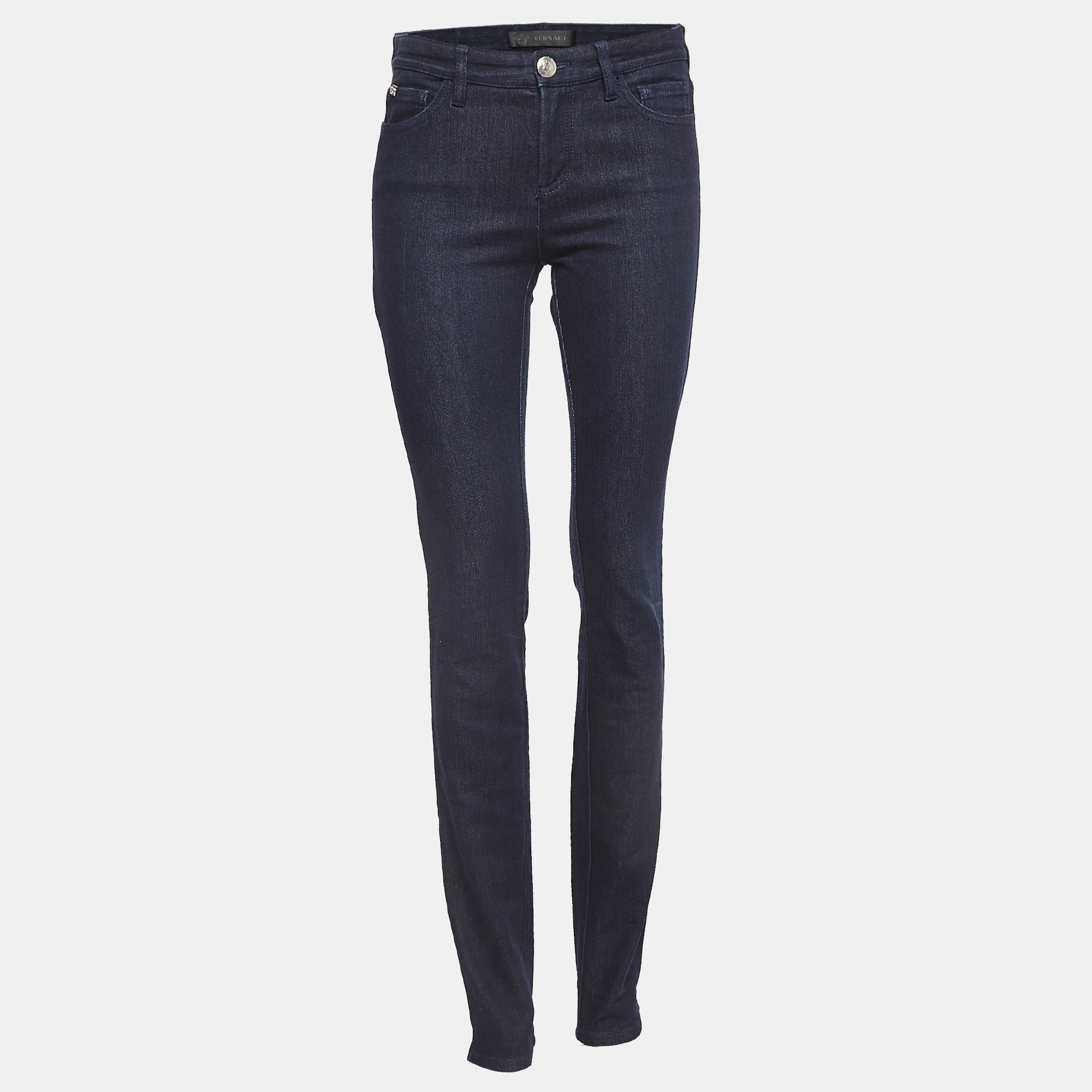 Versace dark blue stretch denim skinny jeans m waist 28"