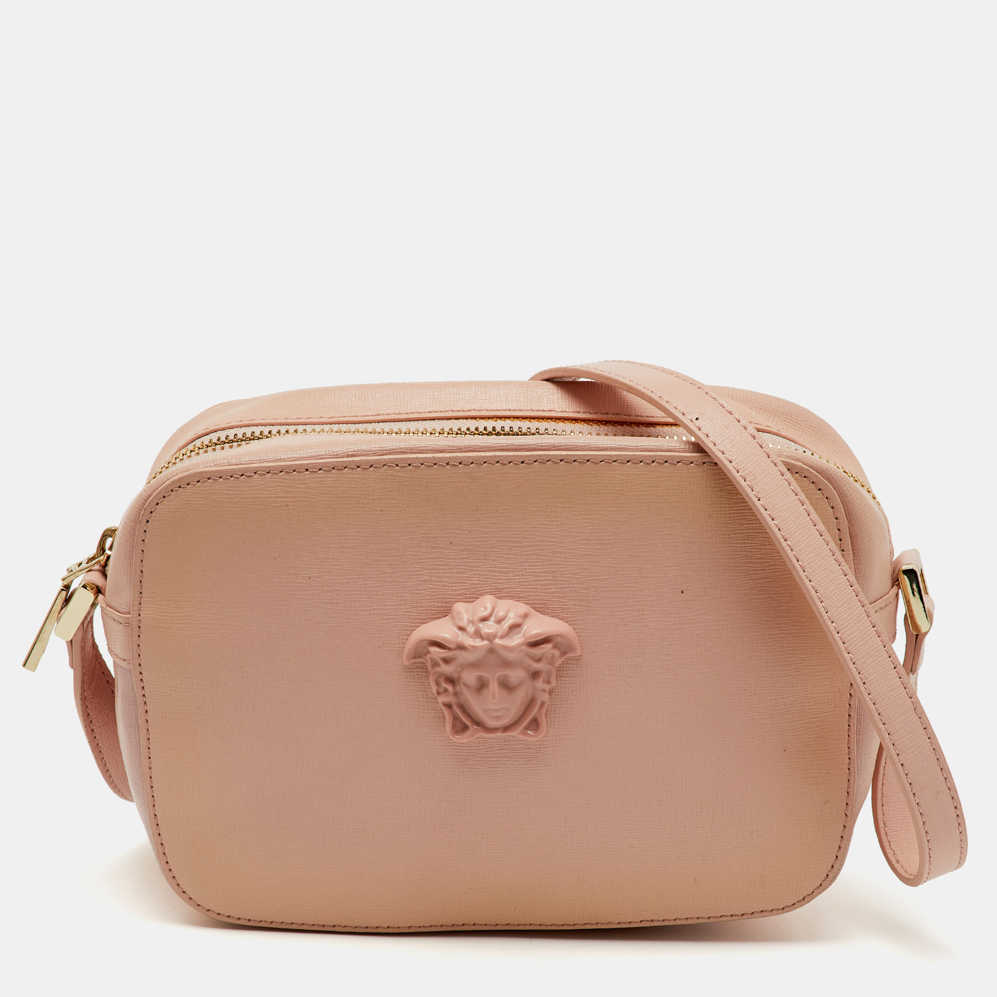 Versace Light Pink Leather Medusa Palazzo Camera Crossbody Bag
Versace Light Pink Leather Medusa Palazzo Camera Crossbody Bag