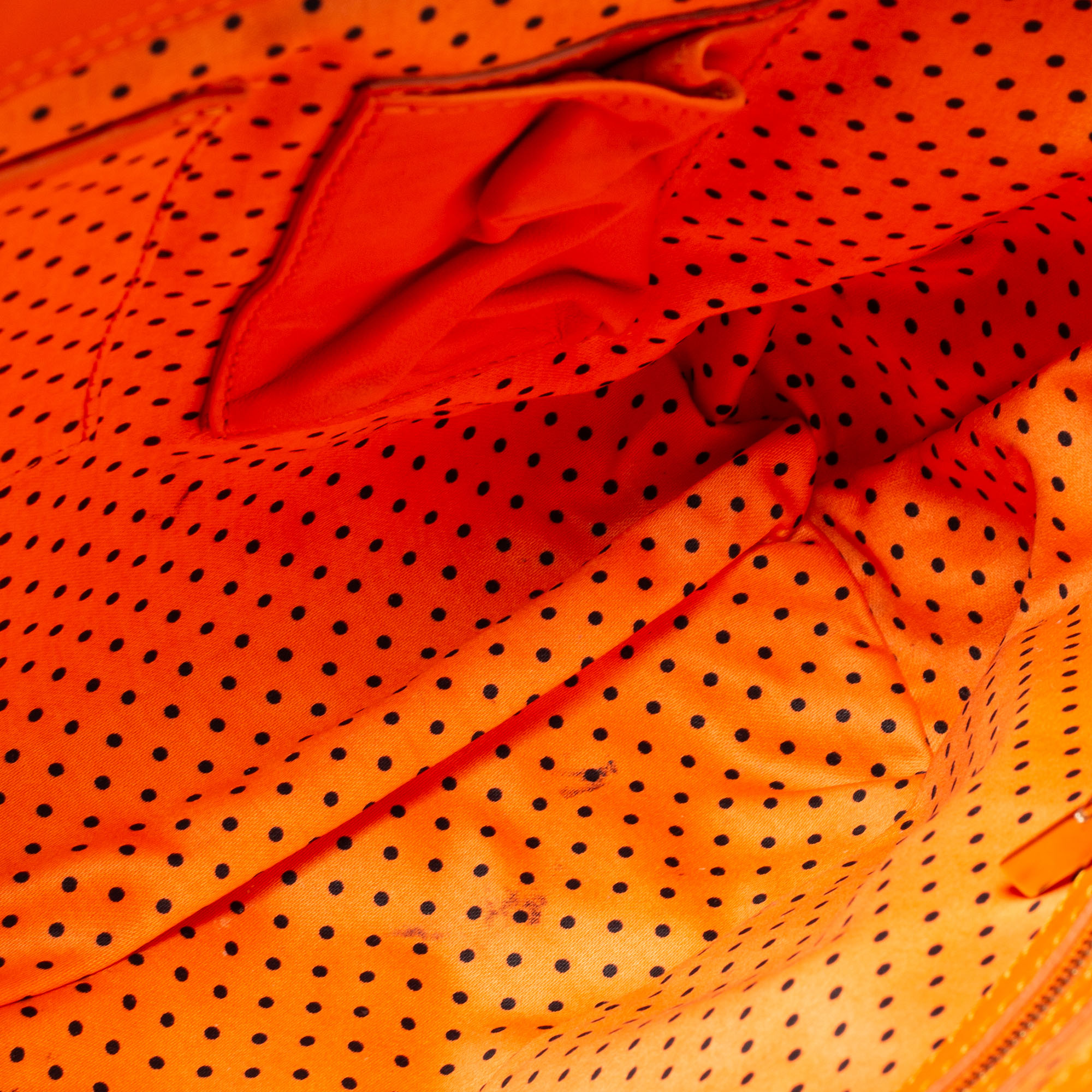 Versace Orange Python And Leather Front Pocket Hobo