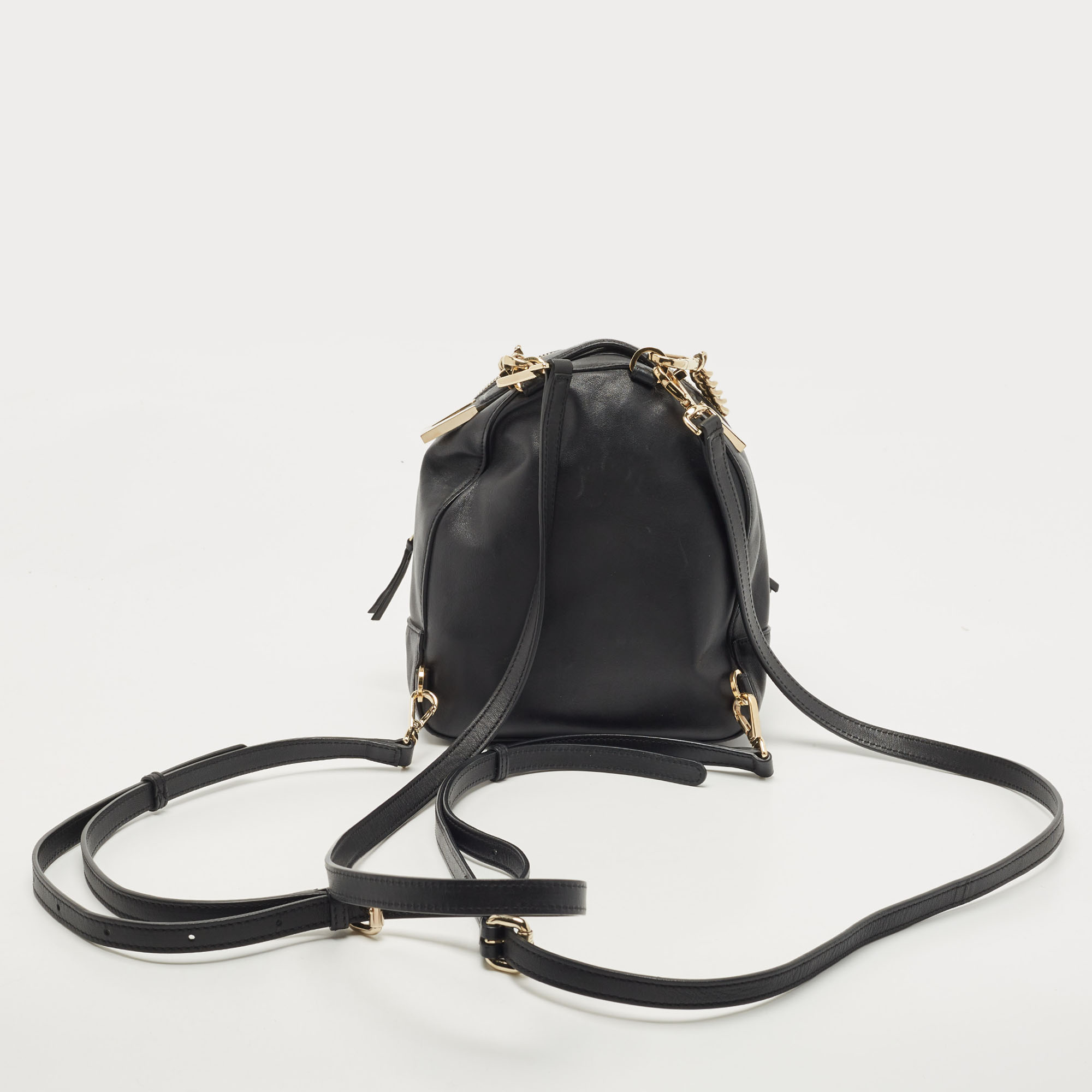 Versace Black Leather Mini Medusa Palazzo Backpack