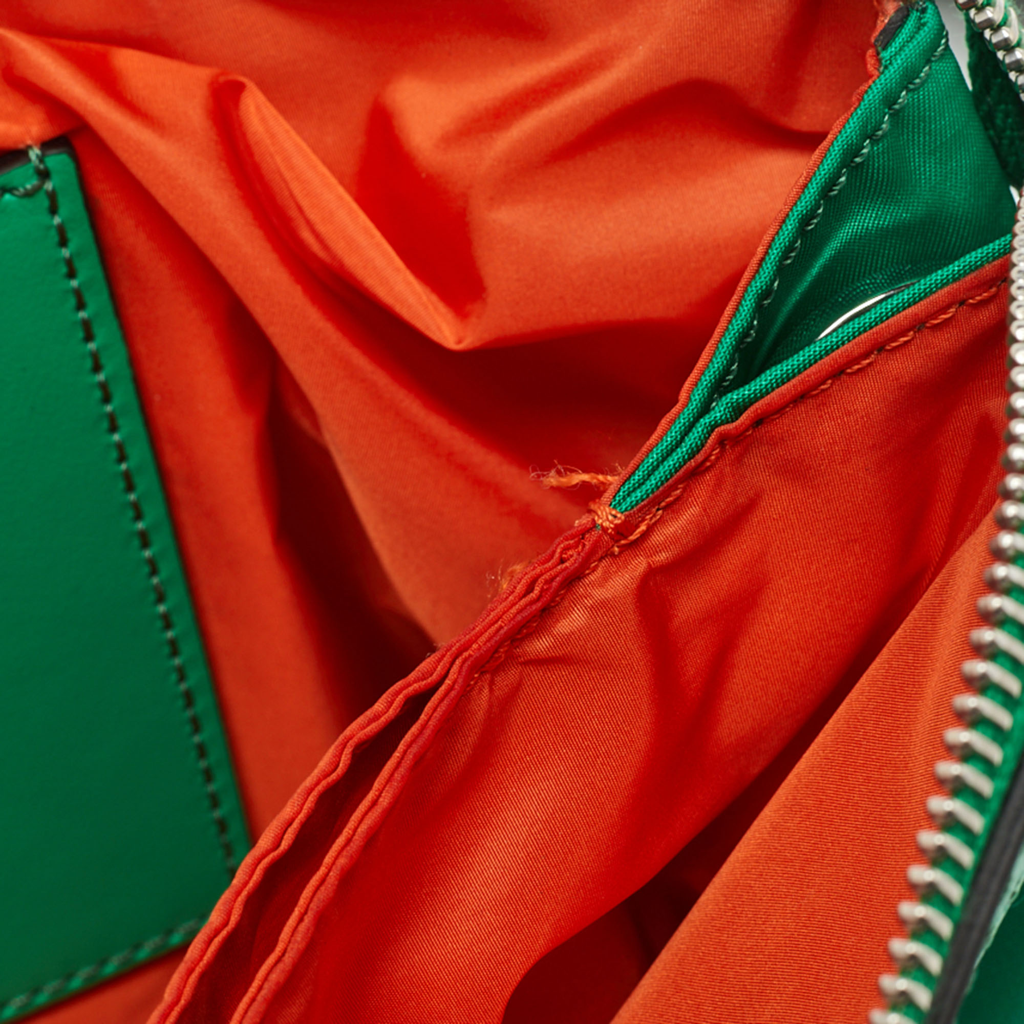 Versace Green Nylon And Leather Medusa Crossbody Bag