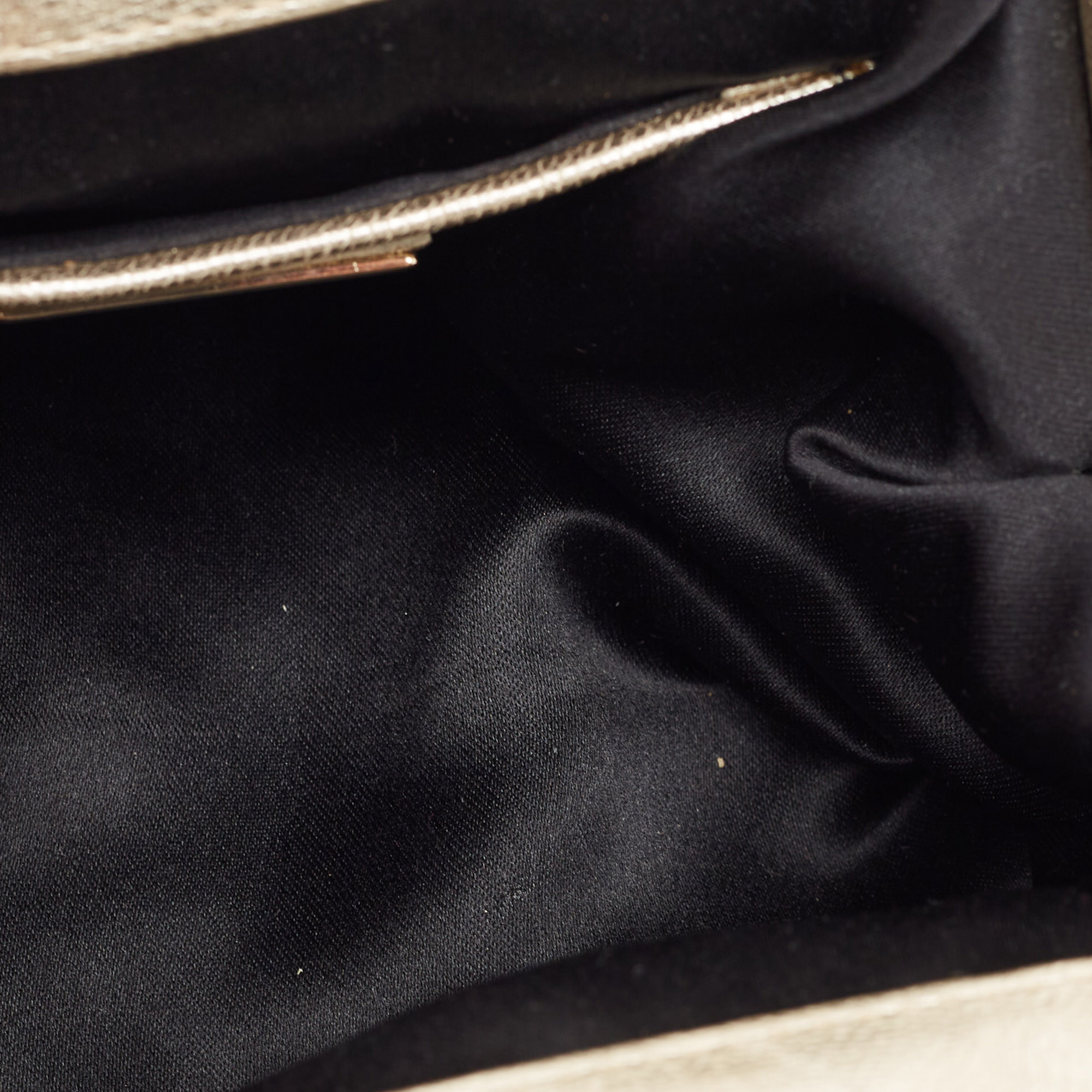 Versace Black/Gold Monogram Fabric And Leather Madonna Framed Satchel