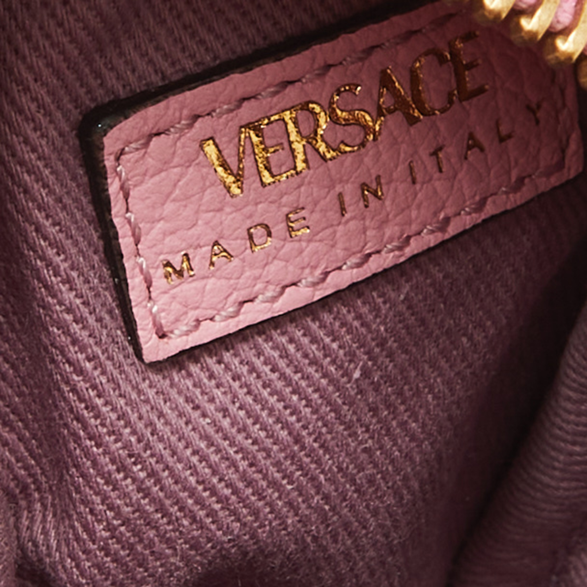 Versace Pink Leather La Medusa Modular Pouch Bag