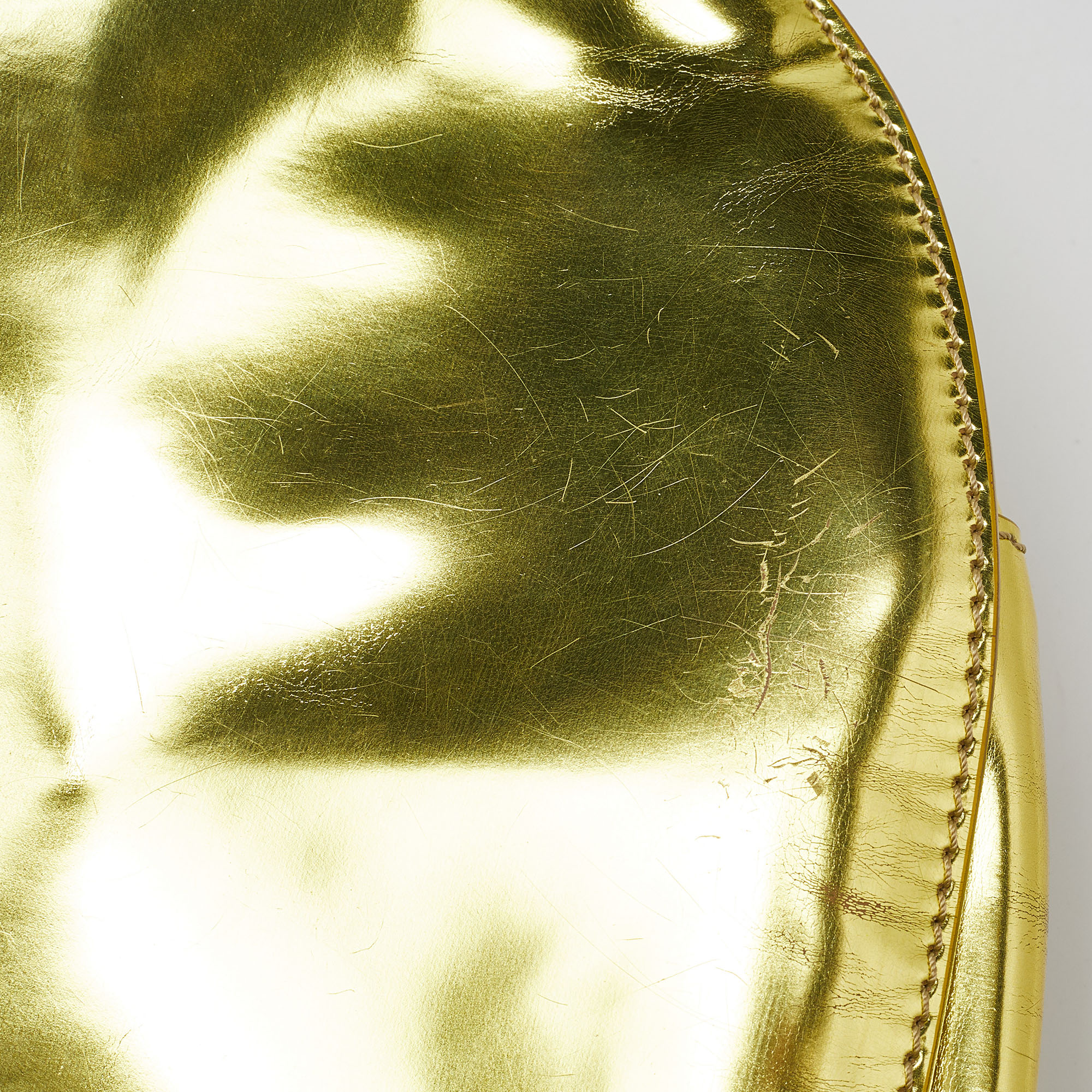 Versace Metallic Green Patent Leather Flap Hobo