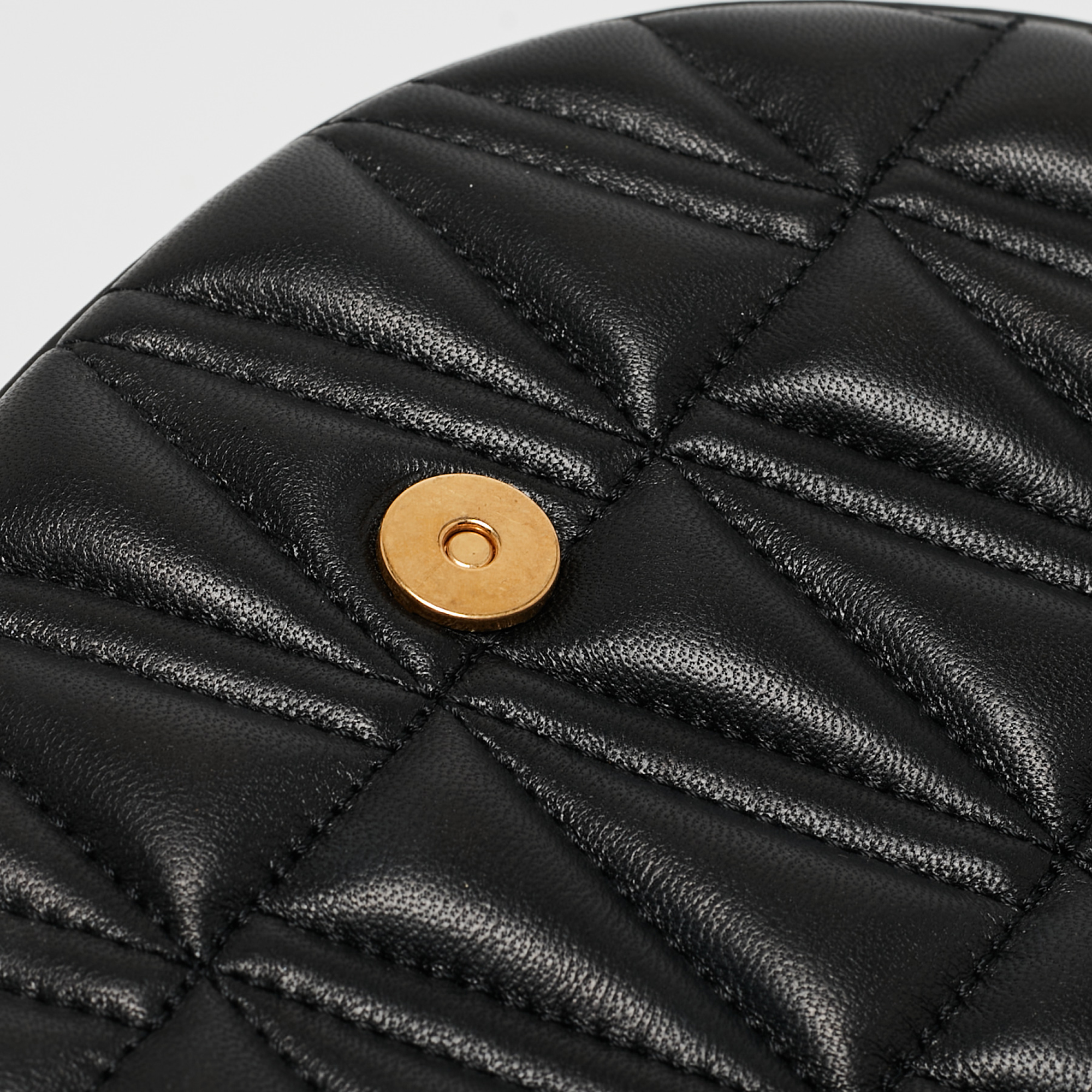 Versace Black Quilted Leather Virtus Belt Bag
