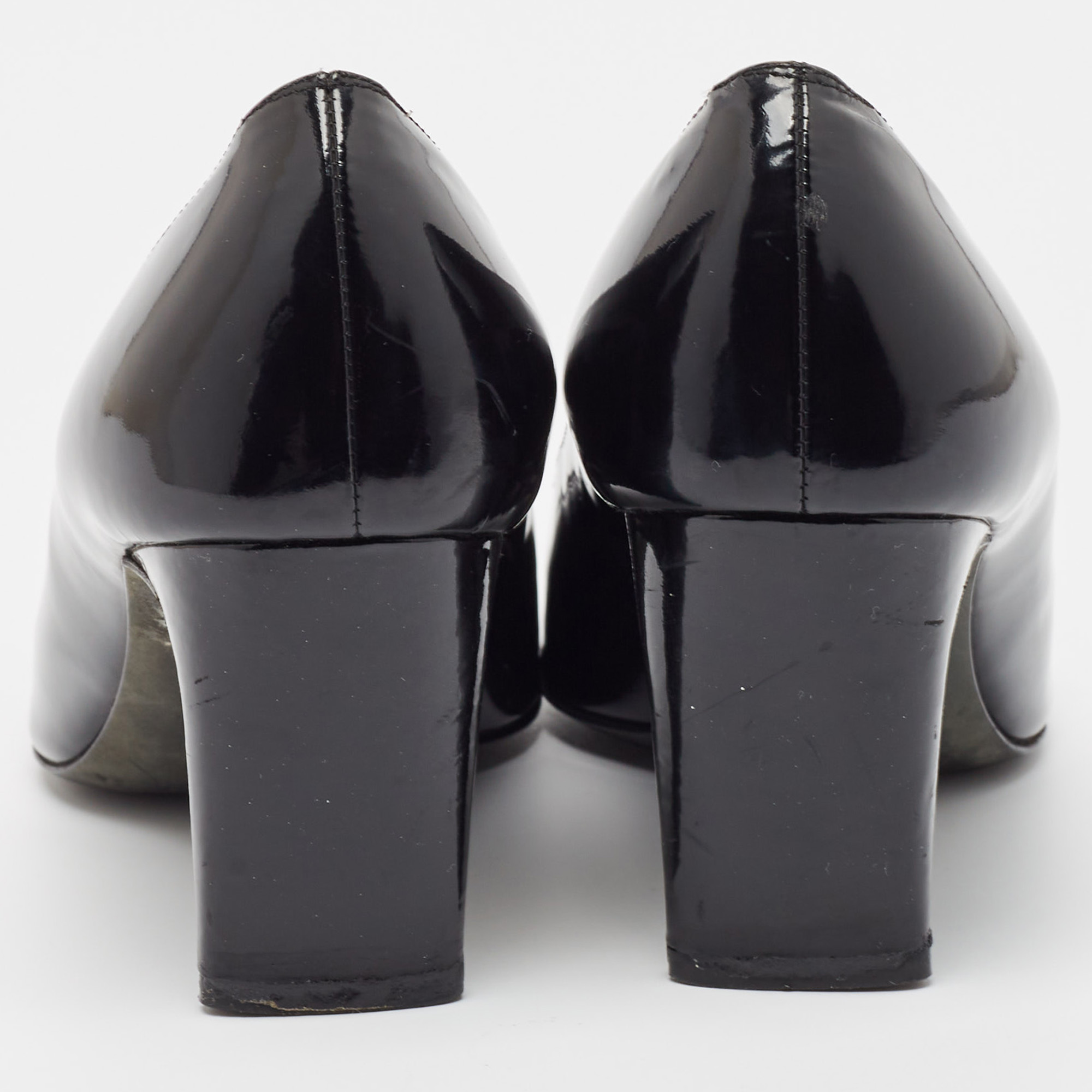 Versace Black Patent Leather Pumps Size 38