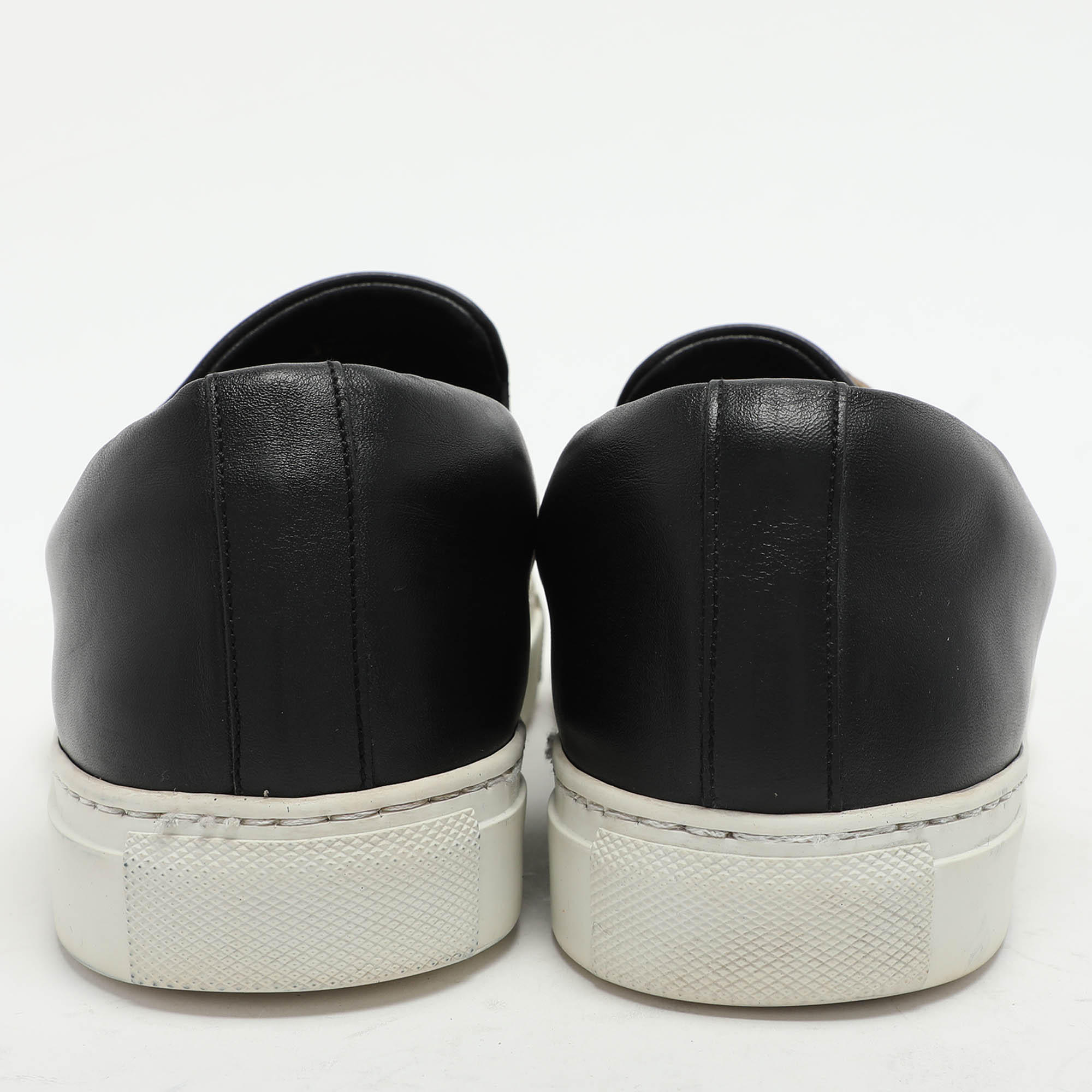 Versace Black Leather Medusa Slip On Sneakers Size 37