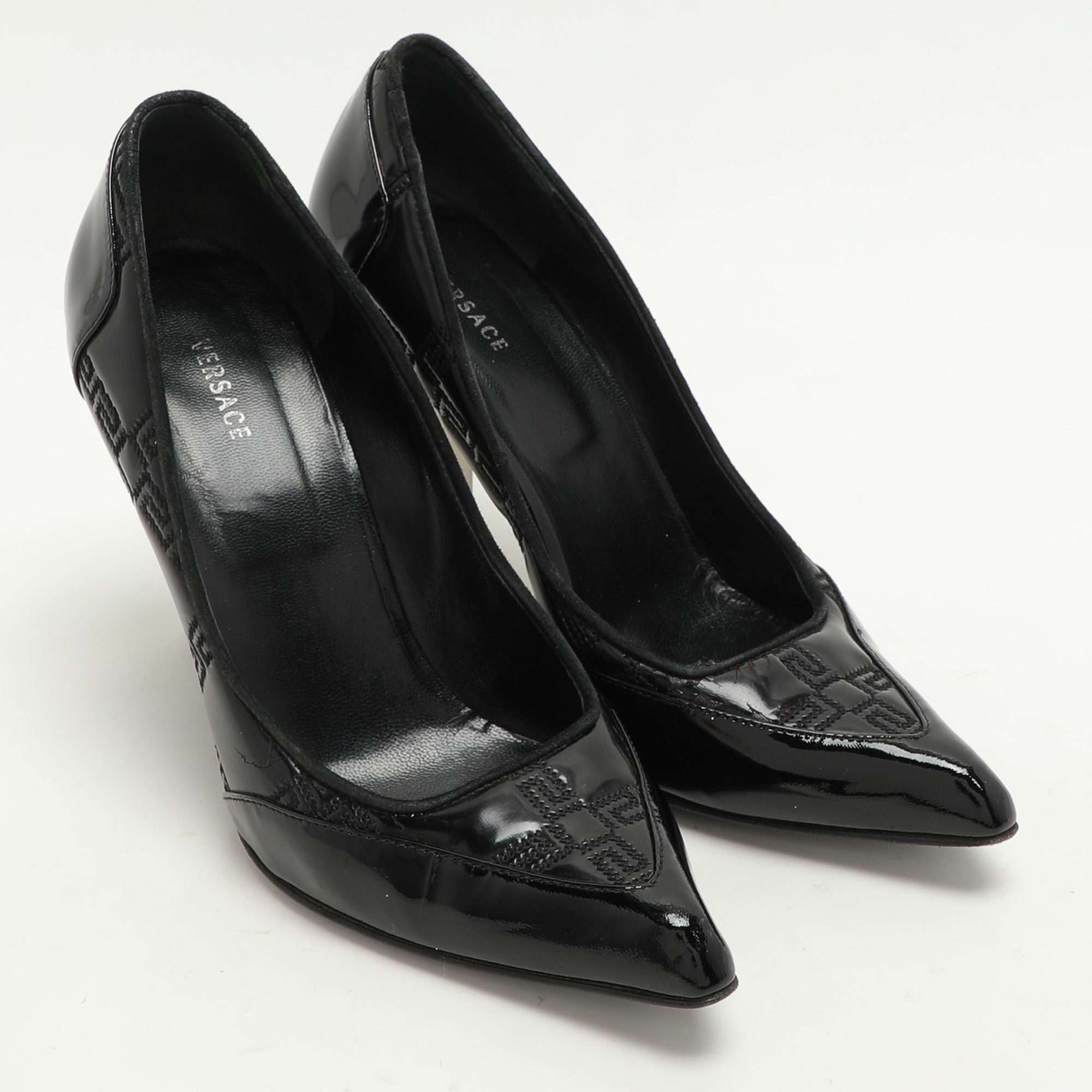 Versace Black Patent Leather Pumps Size 37.5