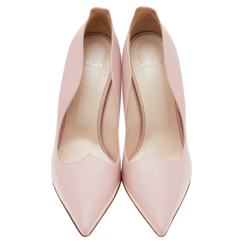 Versace Pink Leather Pointed Toe Pumps Size 40