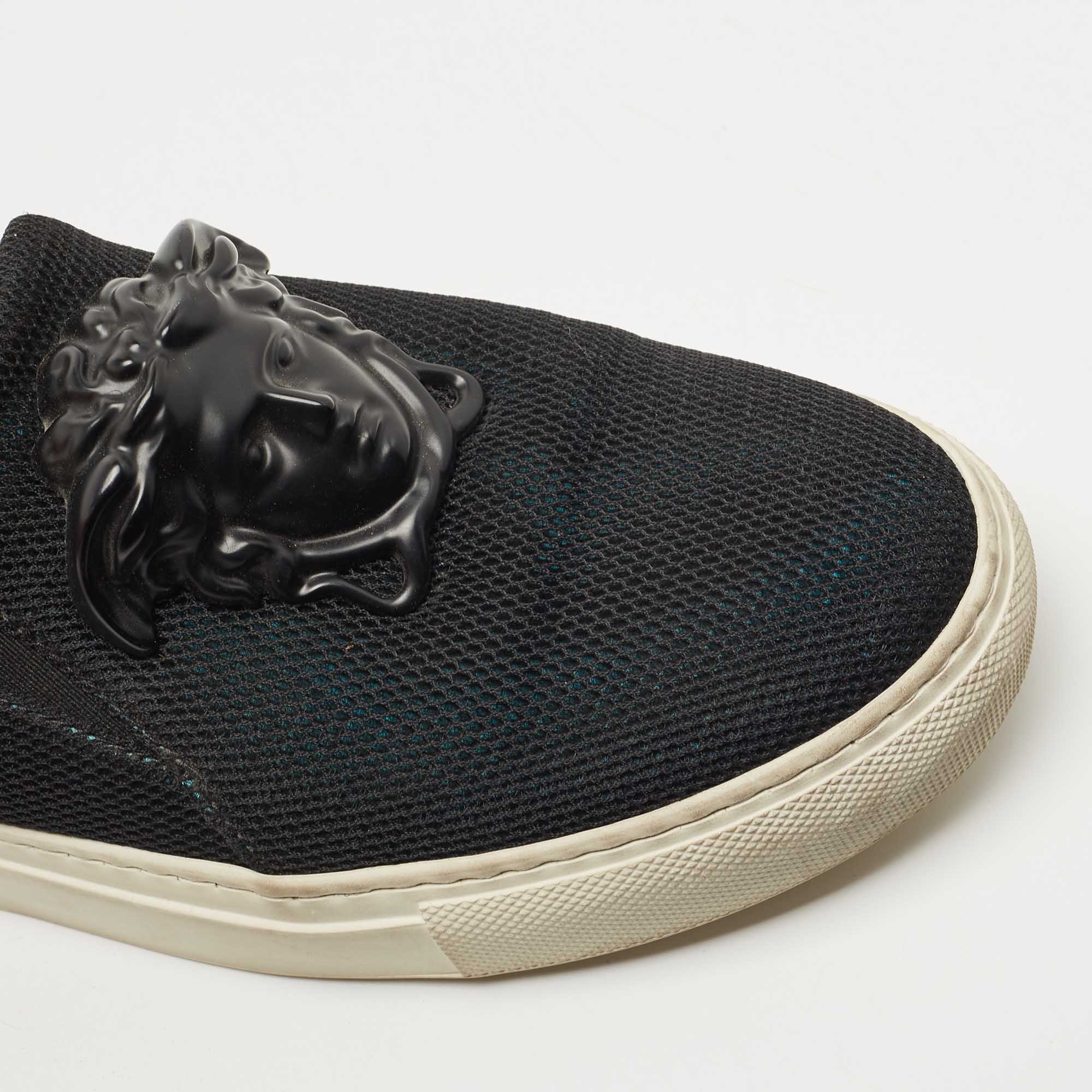 Versace Black Mesh Medusa Slip On Sneakers Size 37.5