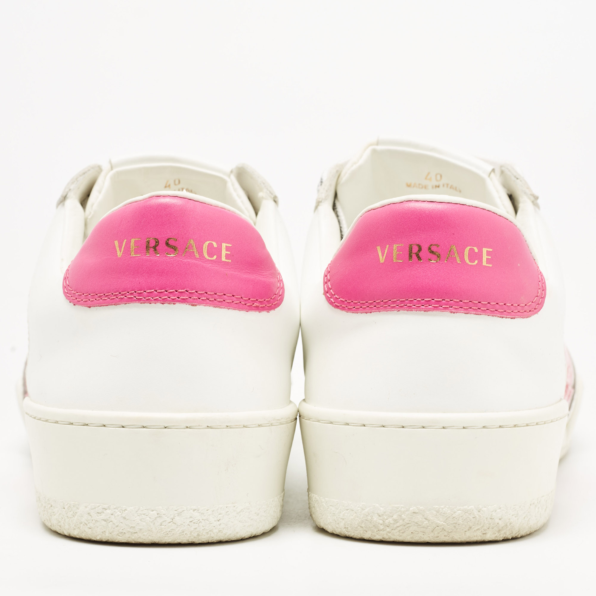 Versace White Leather Medusa Low Top Sneakers Size 40
