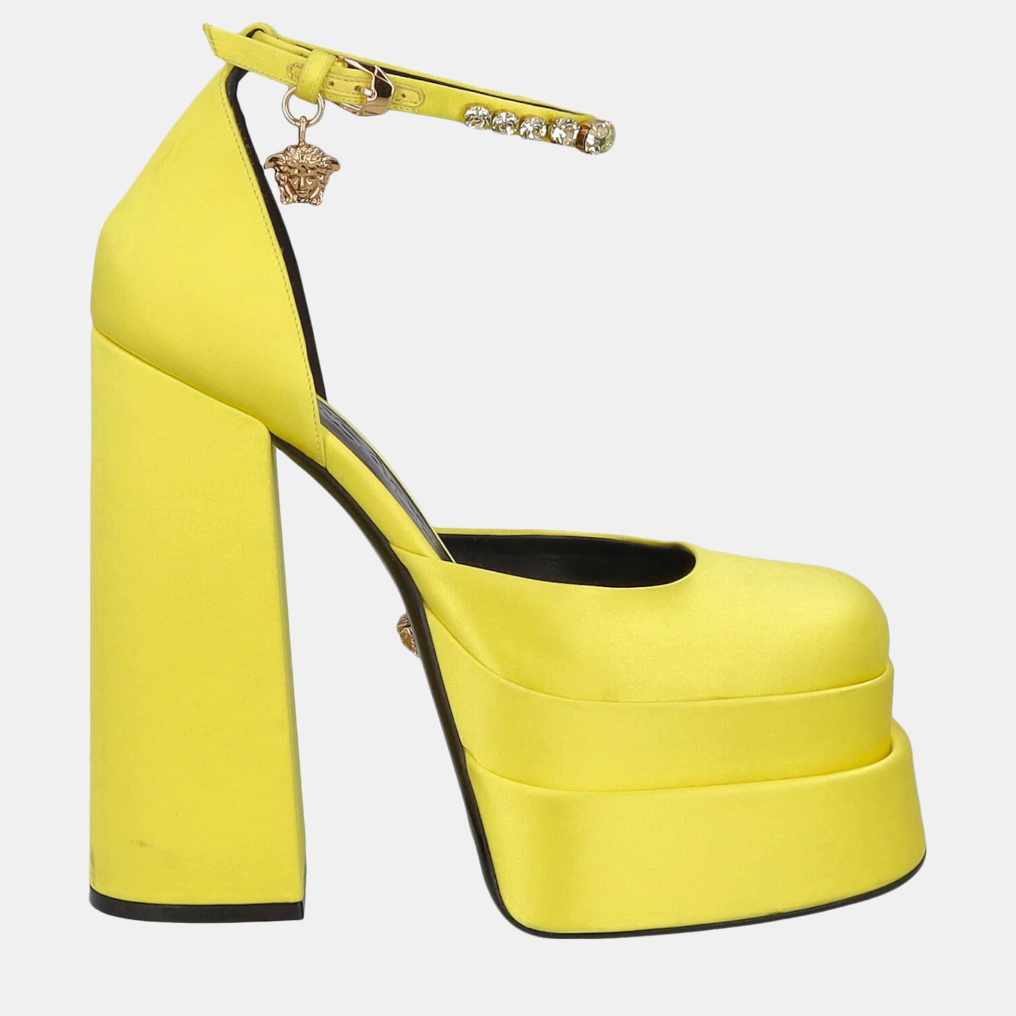Versace  Women's Fabric Heels - Yellow - EU 40