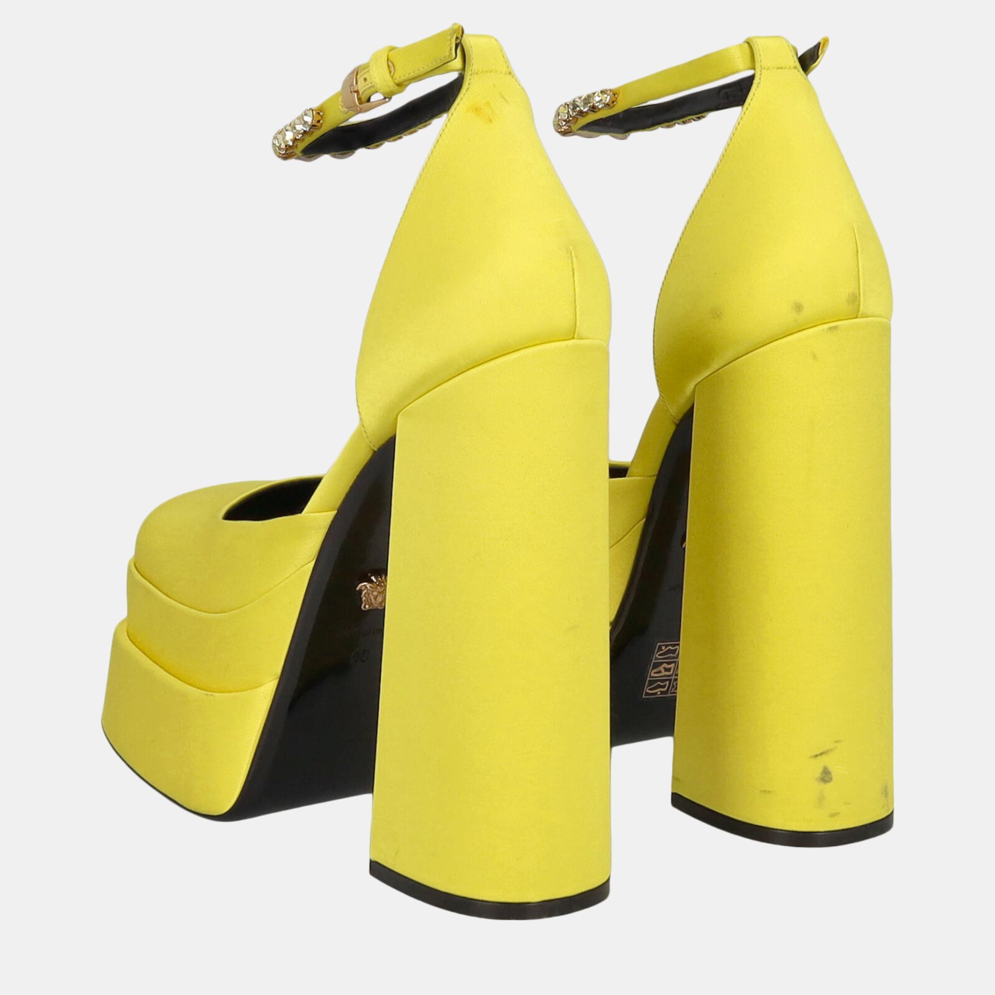 Versace  Women's Fabric Heels - Yellow - EU 40