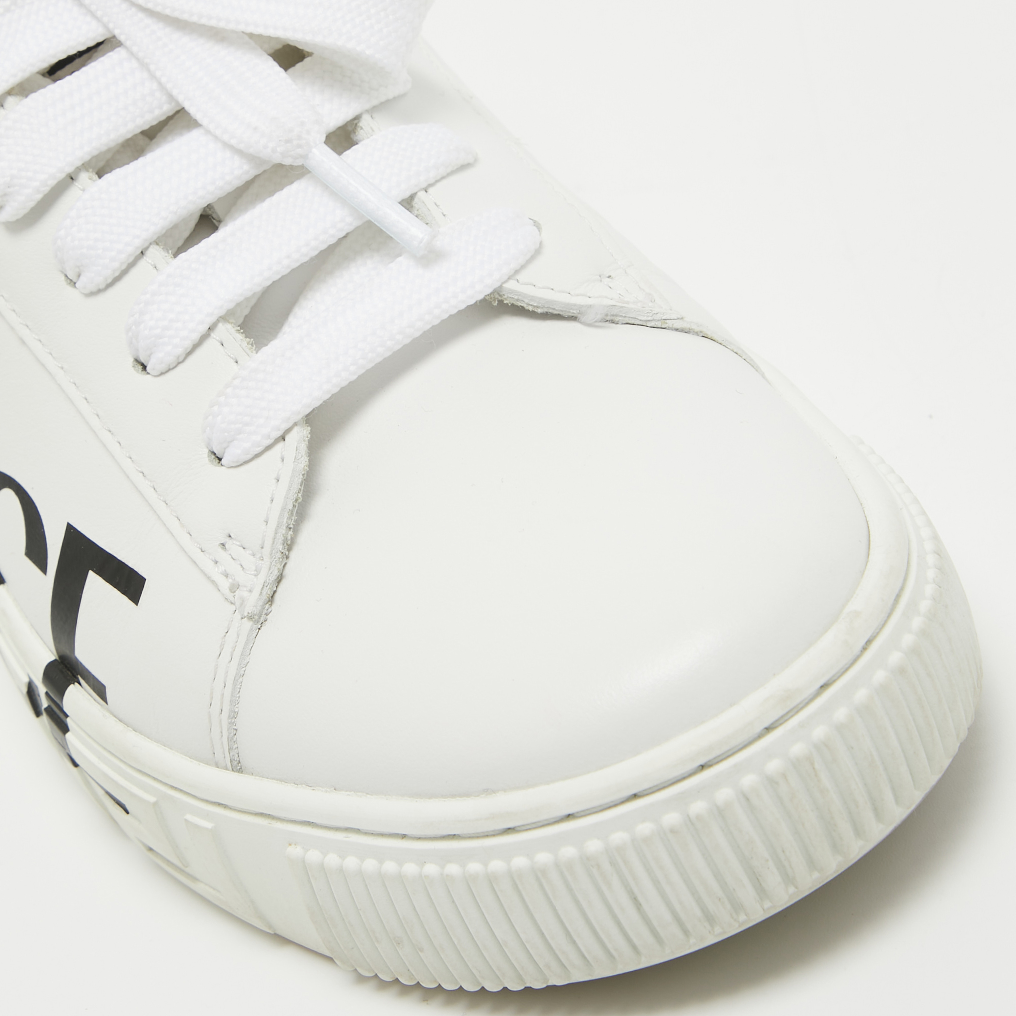 Versace White Leather Low Top Sneakers Size 37