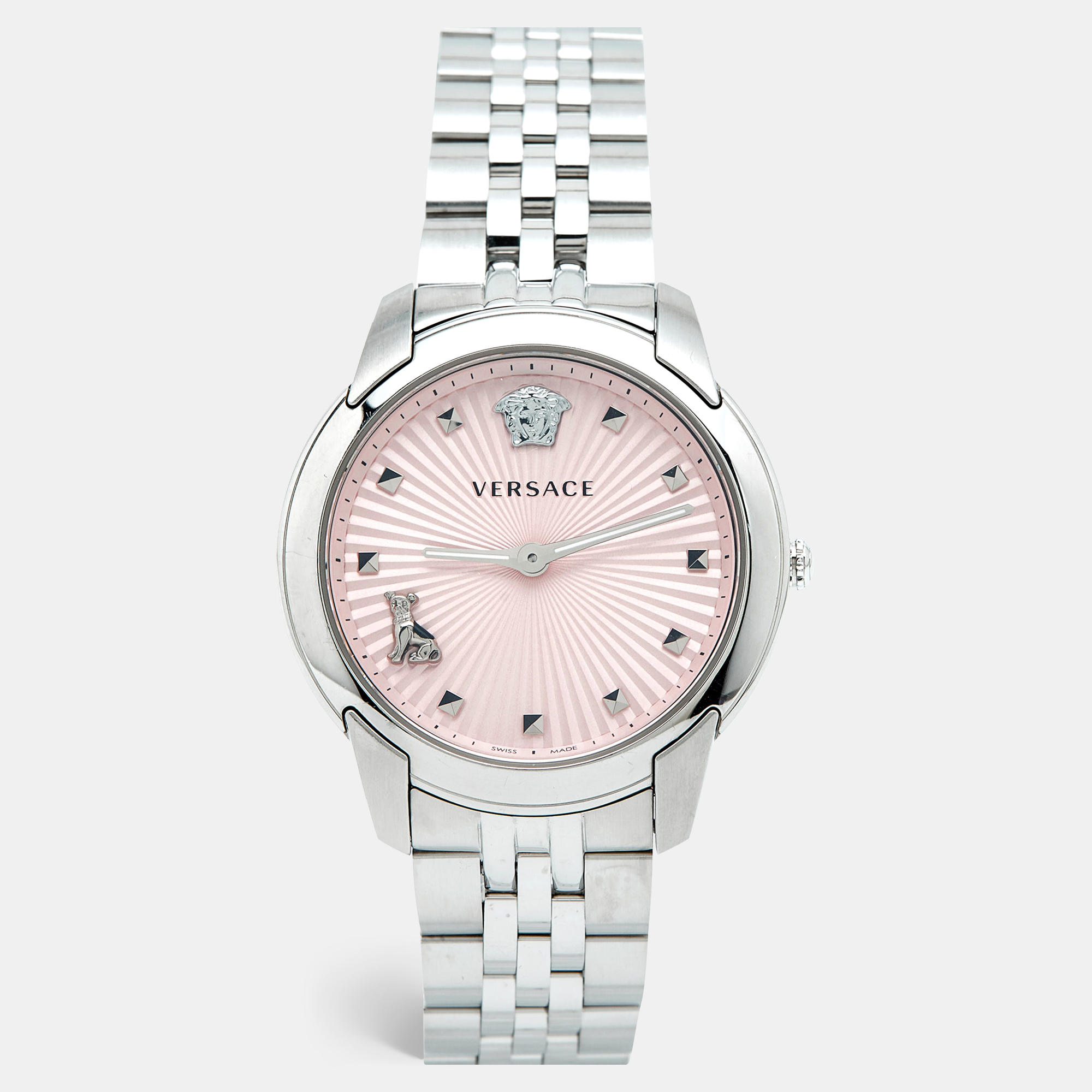 Versace Audrey VELR00419 Pink Dial Stainless Steel Women's Wristwatch, Silver
Versace Audrey VELR00419 Pink Dial Stainless Steel Women's Wristwatch, Silver