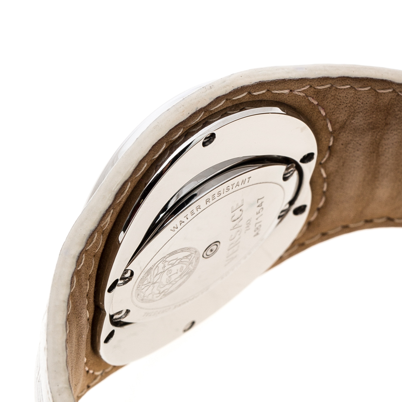 Versace White Stainless Steel Eclissi 74Q Women's Wristwatch 39 Mm