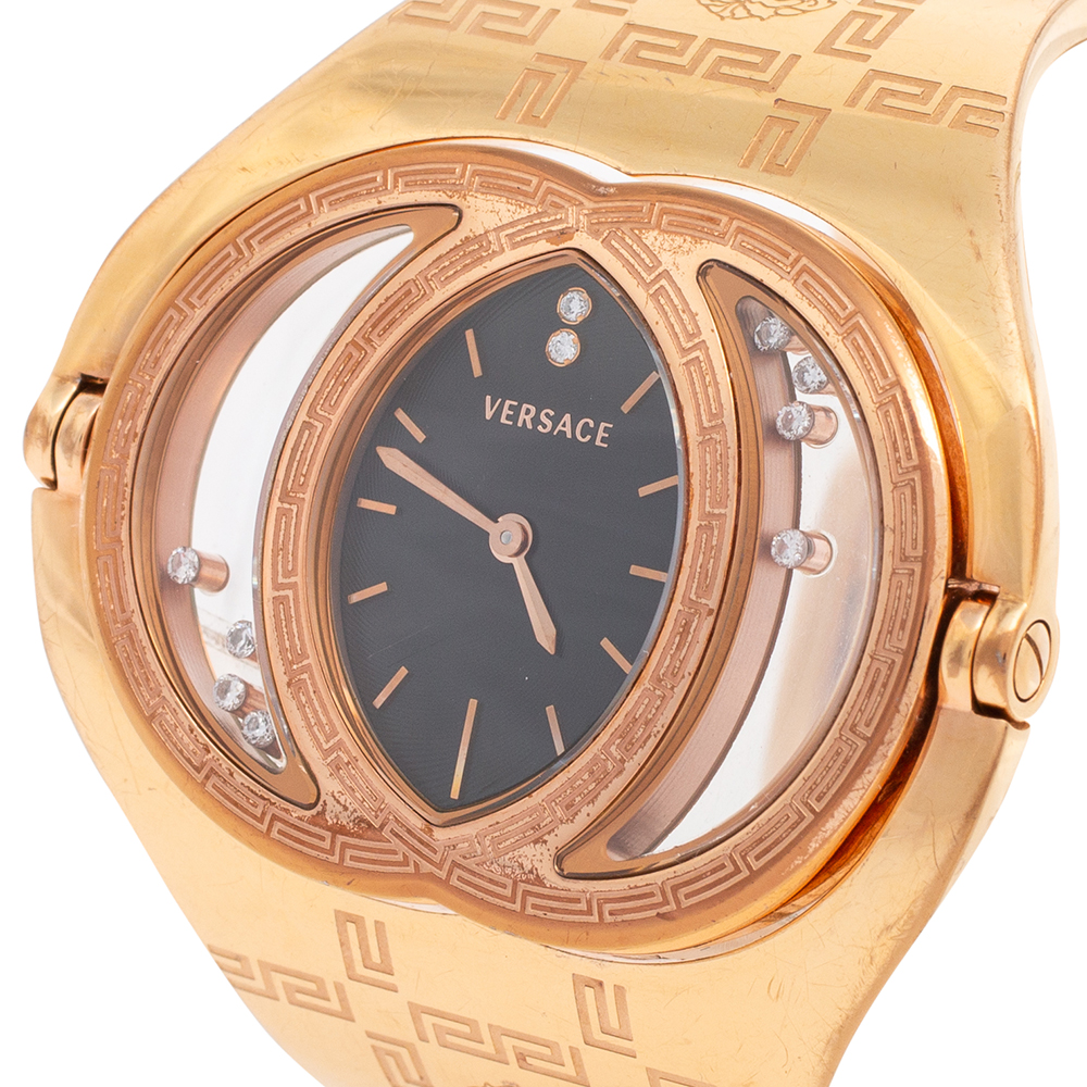 

Versace Black Rose Gold Plated Stainless Steel Eclissi