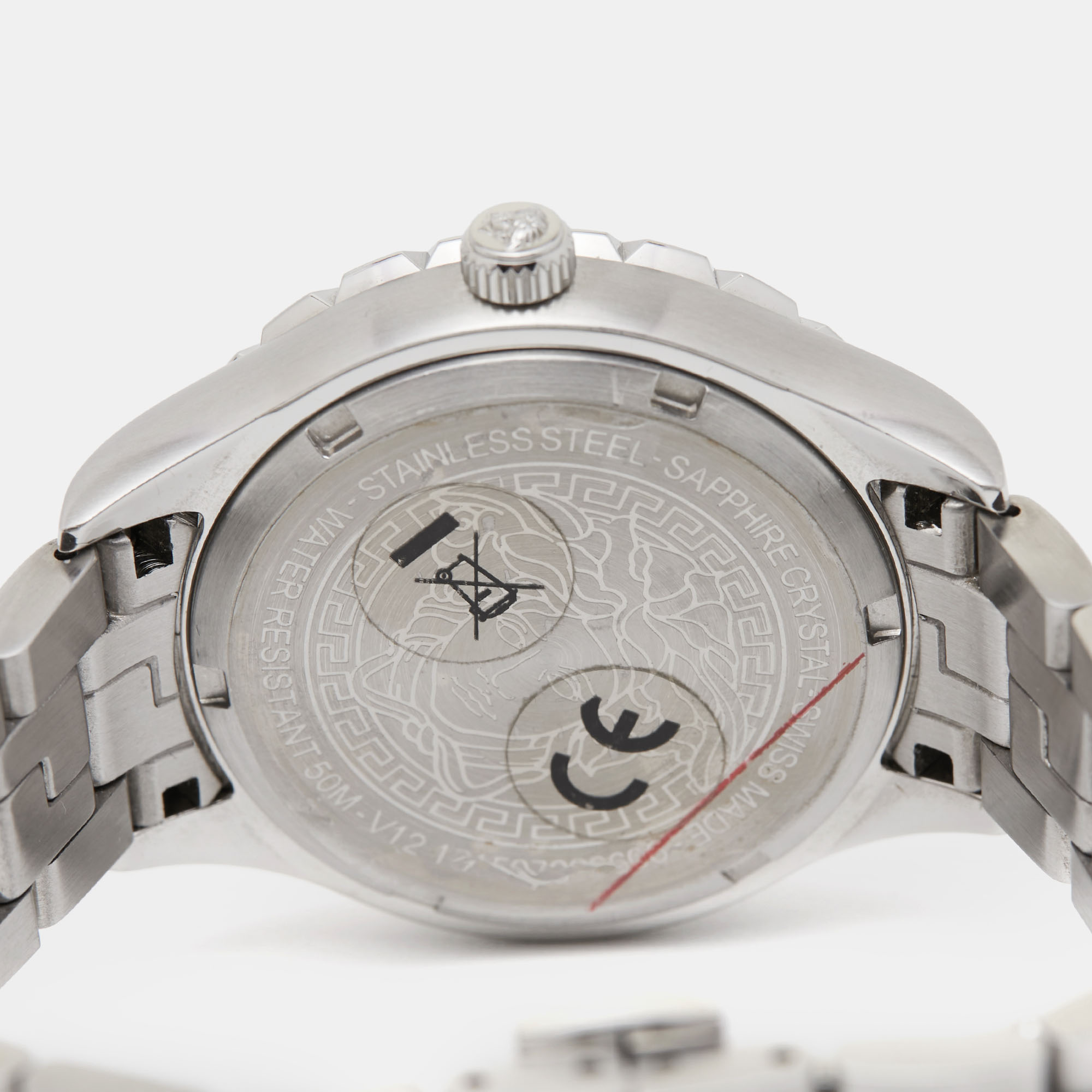 Versace Pink Stainless Steel Hellenyium V12010015 Women's Wristwatch 35 Mm