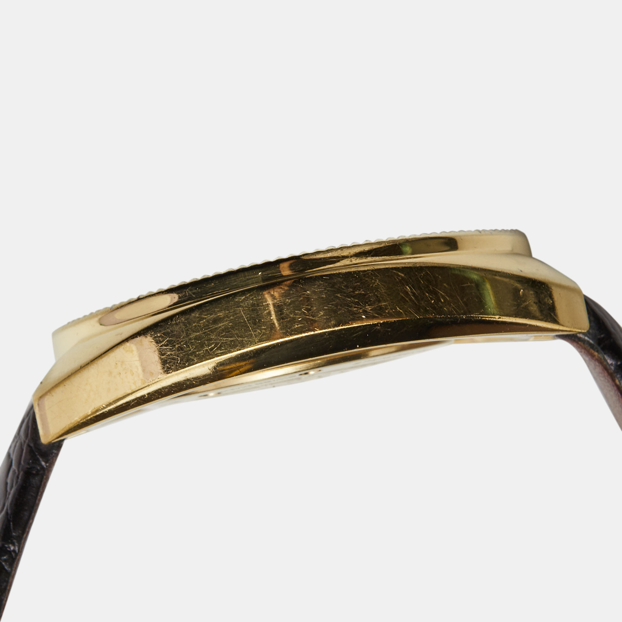 Versace Black Gold Plated Stainless Steel Leather Destiny Spirit 86Q Women's Wristwatch 39 Mm