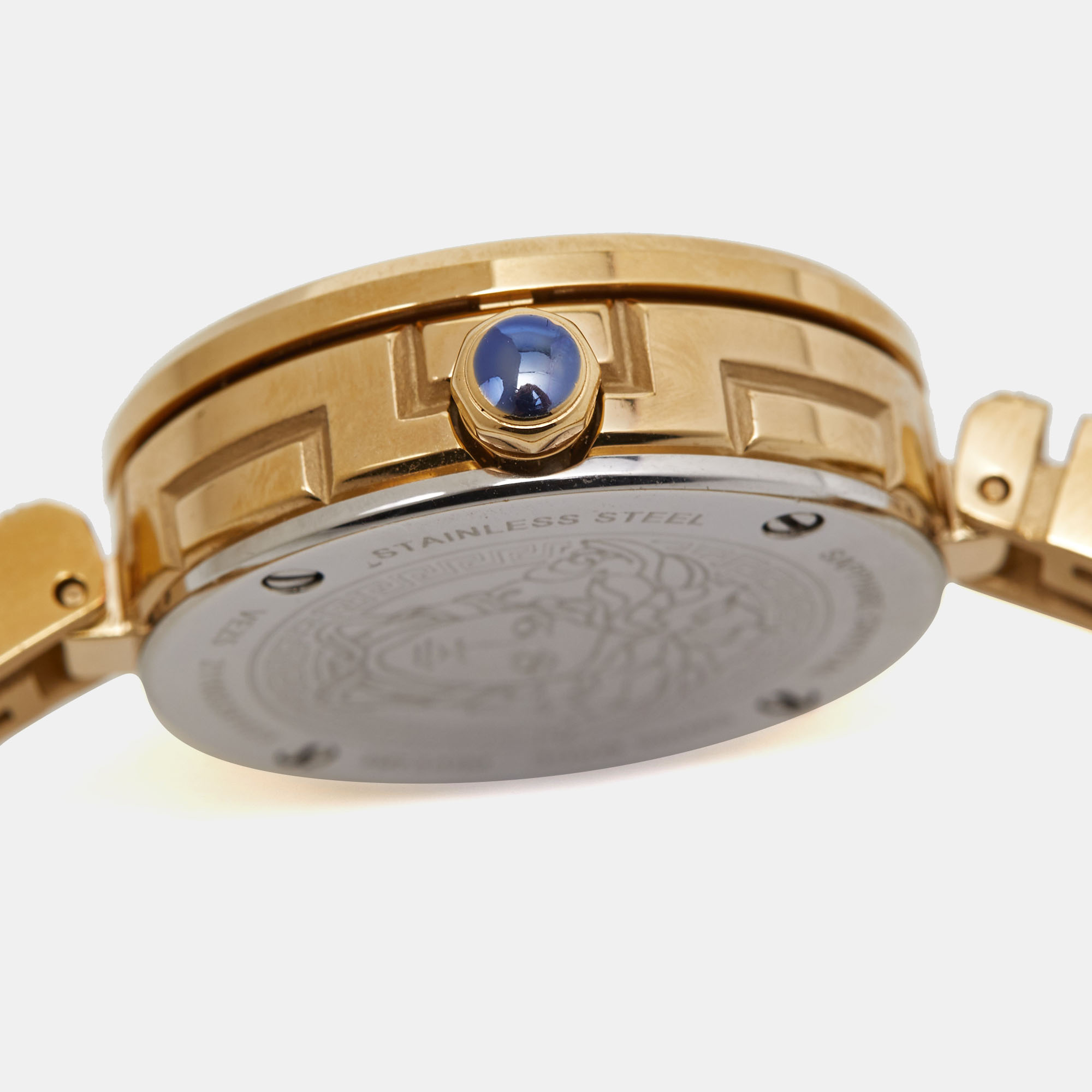 Versace Black Gold Plated Stainless Steel Secret Watch VEZ500421 Women's Wristwatch 25 Mm