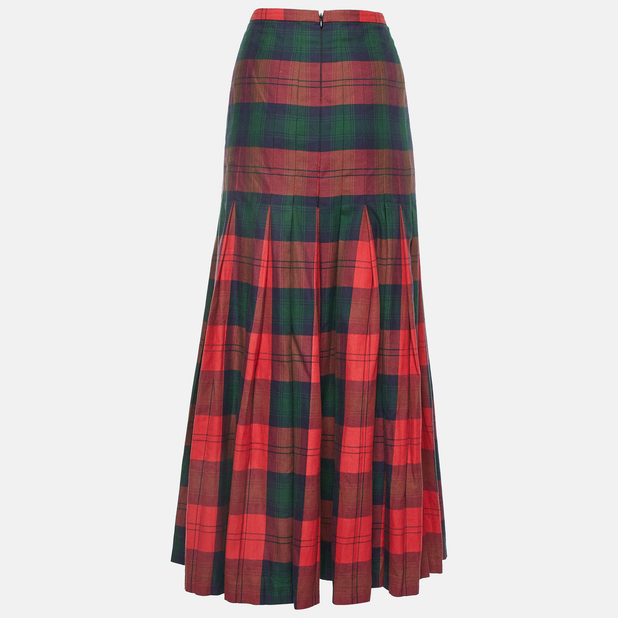 Versus Versace Red Plaid Maxi Skirt L