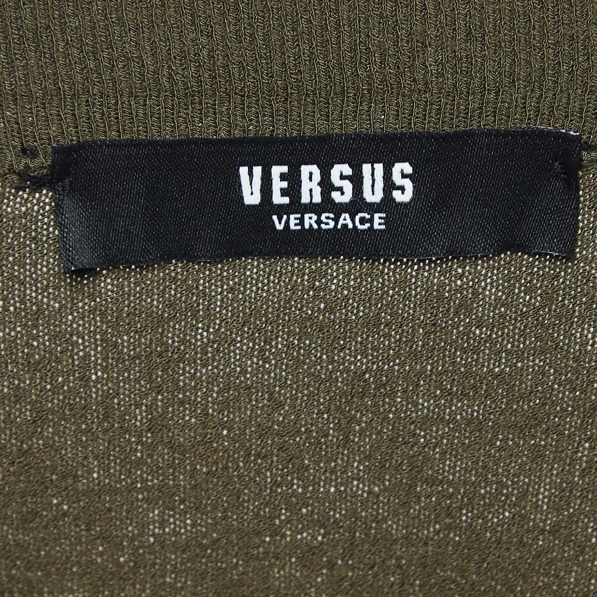 Versus Versace Green Jersey Pin Detailed Cardigan M