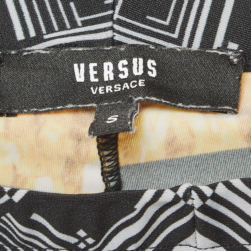 Versus Versace Yellow/Black Printed Jersey Leggings S