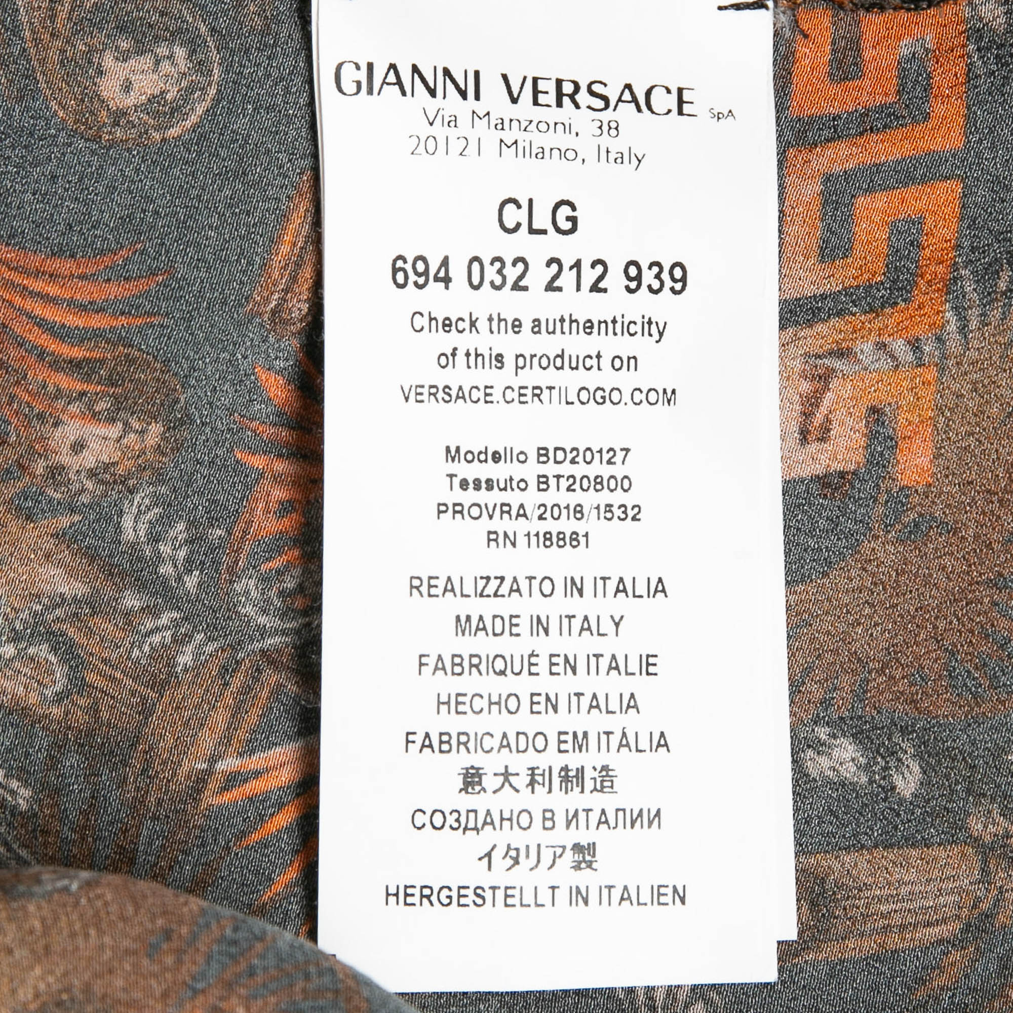 Versus Versace Multicolor Printed Silk Button Front Shirt L