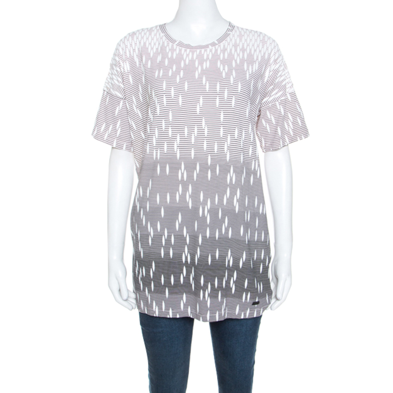 Versus Versace Pale Pink Printed Cut Out Back Detail T-Shirt L