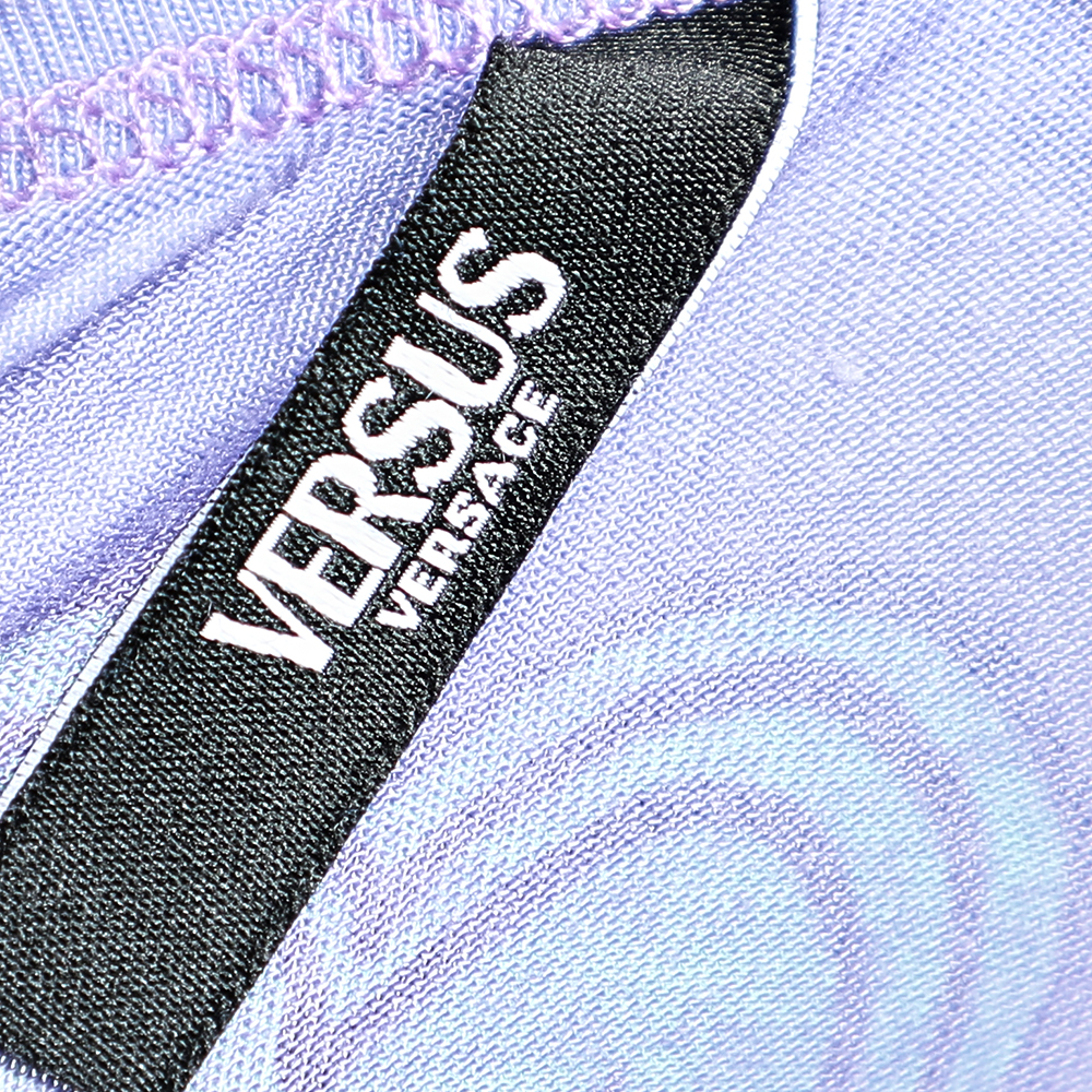 Versus Versace Purple & Green Heart Printed Knit Tank Top S