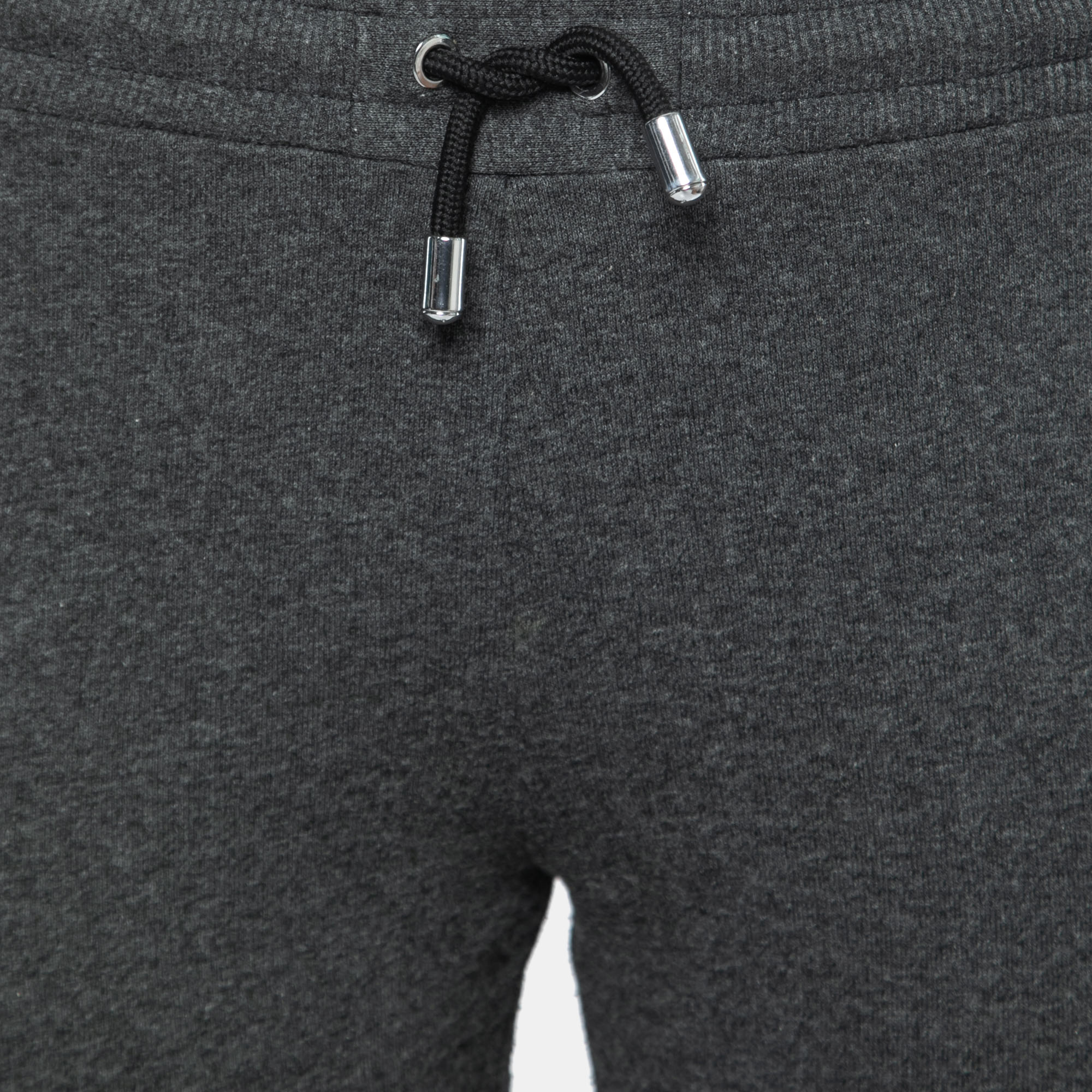 Versus Versace Grey Cotton Zip Detail Logo Tape Trimmed Joggers XS