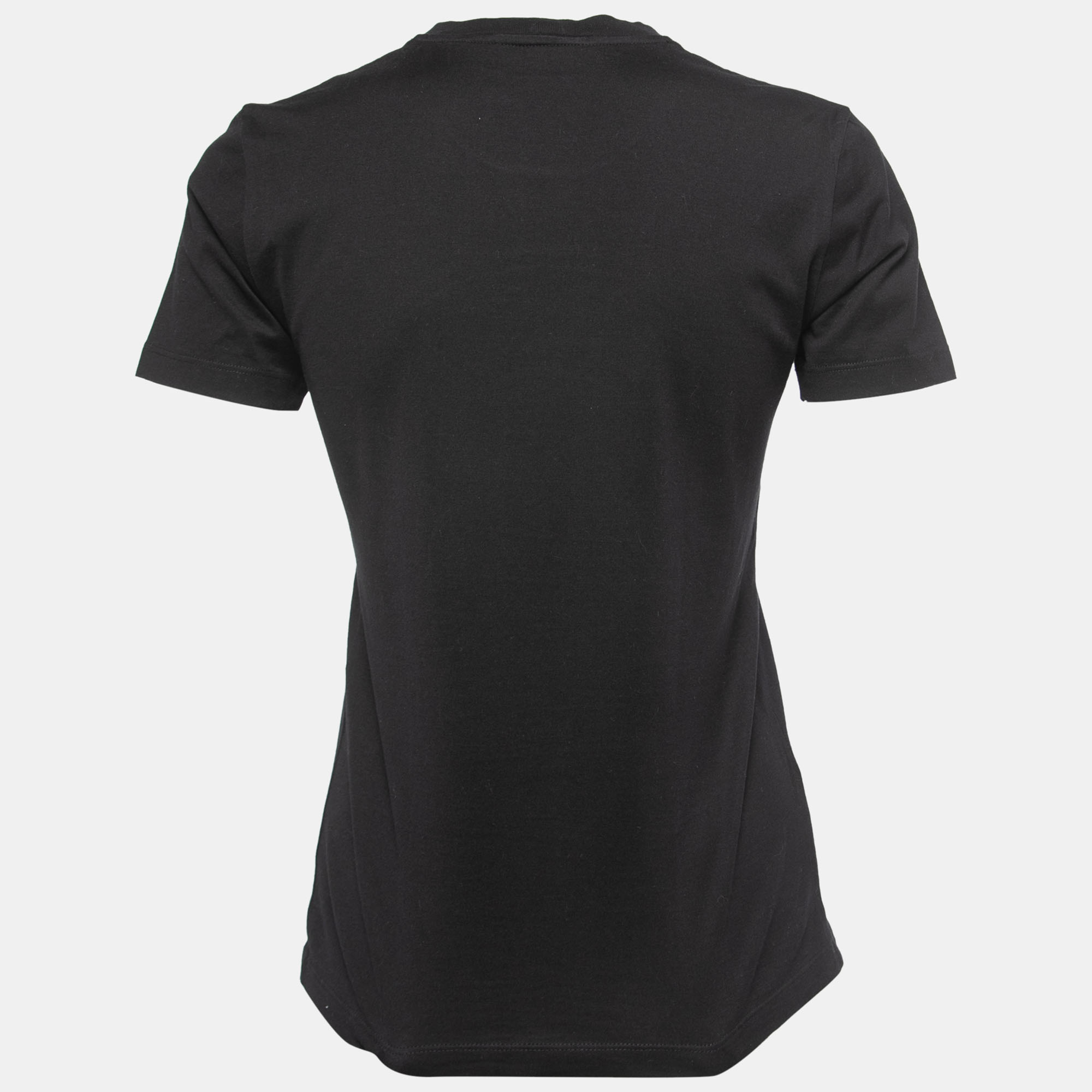 

Versus Versace Black Contrast Logo Detail Cotton Crew Neck Half Sleeve T-Shirt
