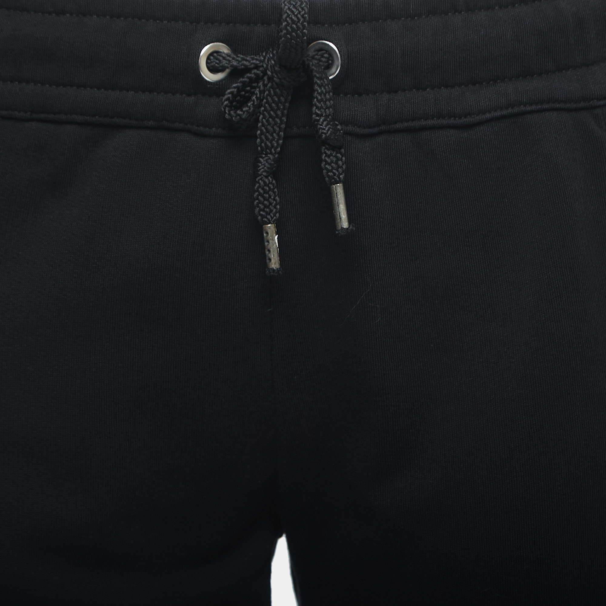 Versus Versace Black Logo Print Cotton Side Zip Detailed Joggers S