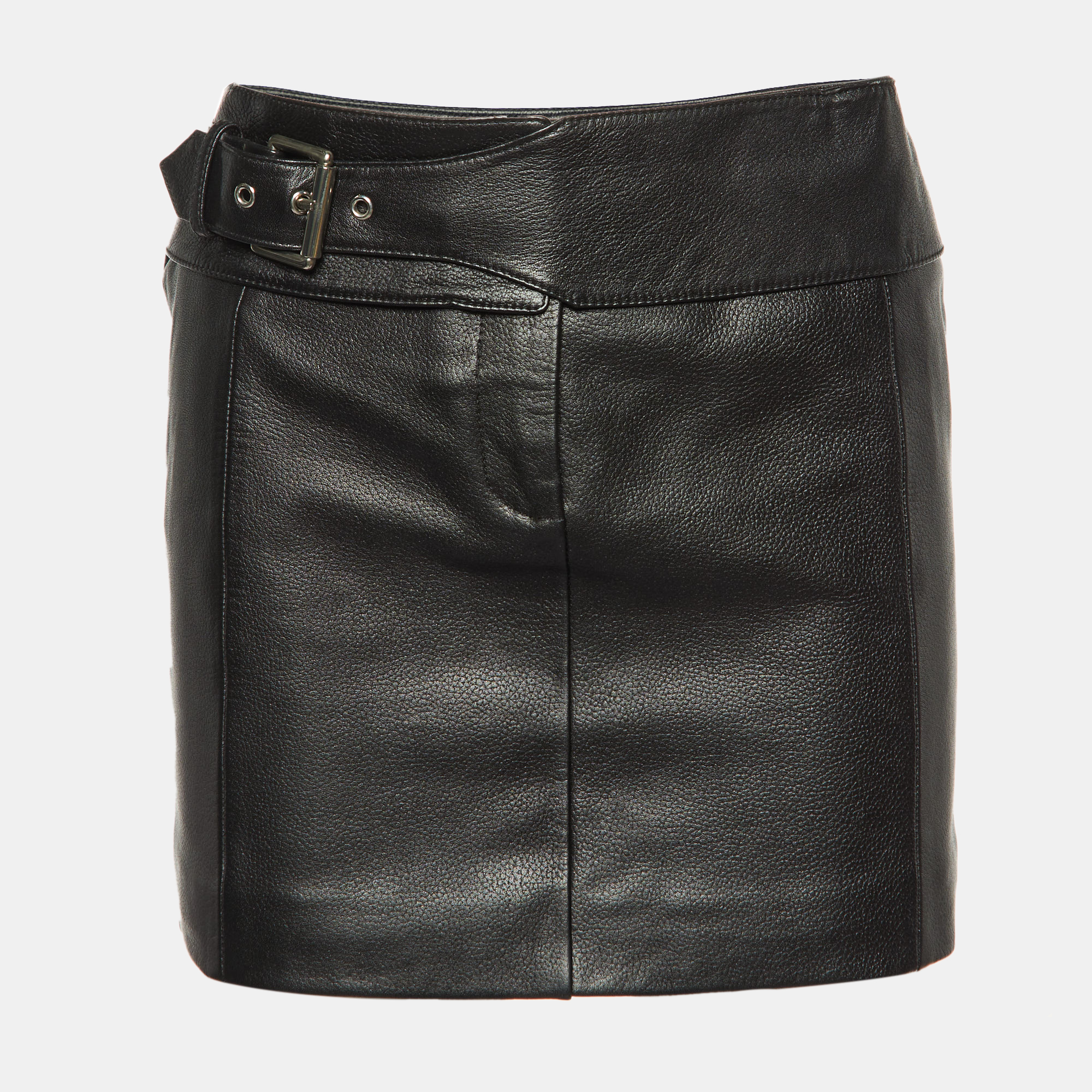 Versus versace black leather mini skirt xs