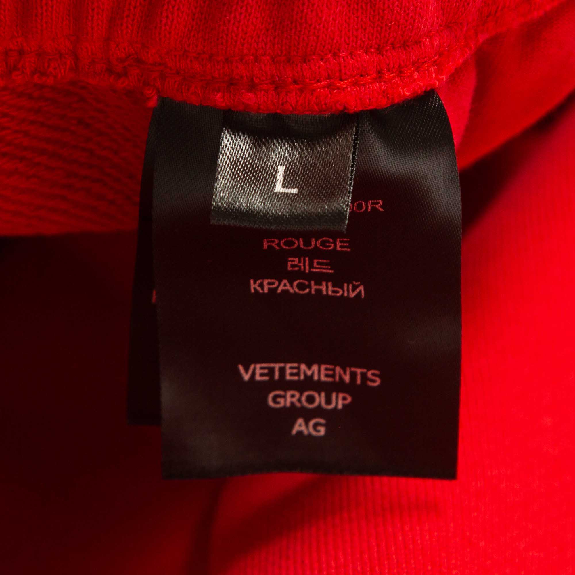 Vetements Red Jersey Sweatpants L
