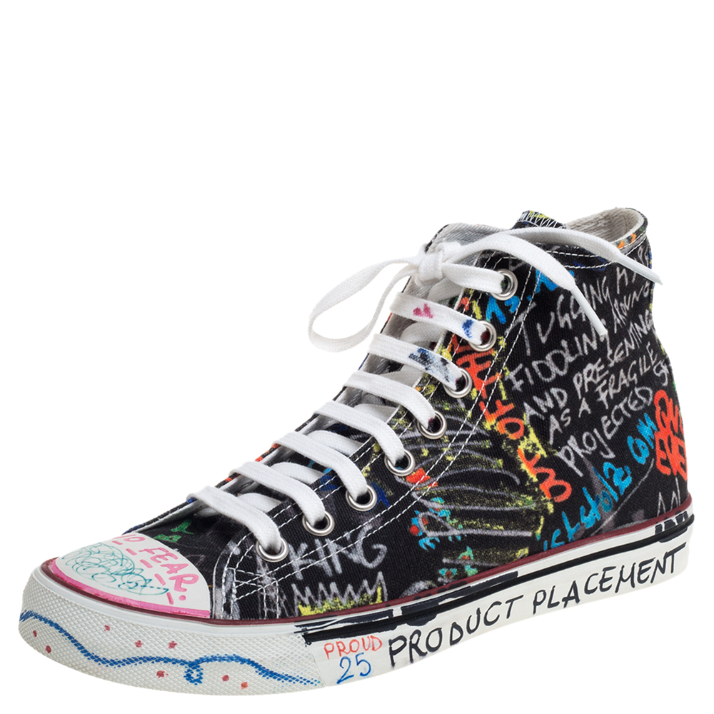 Vetements Multicolor Top High Graffiti Sneakers Size 39