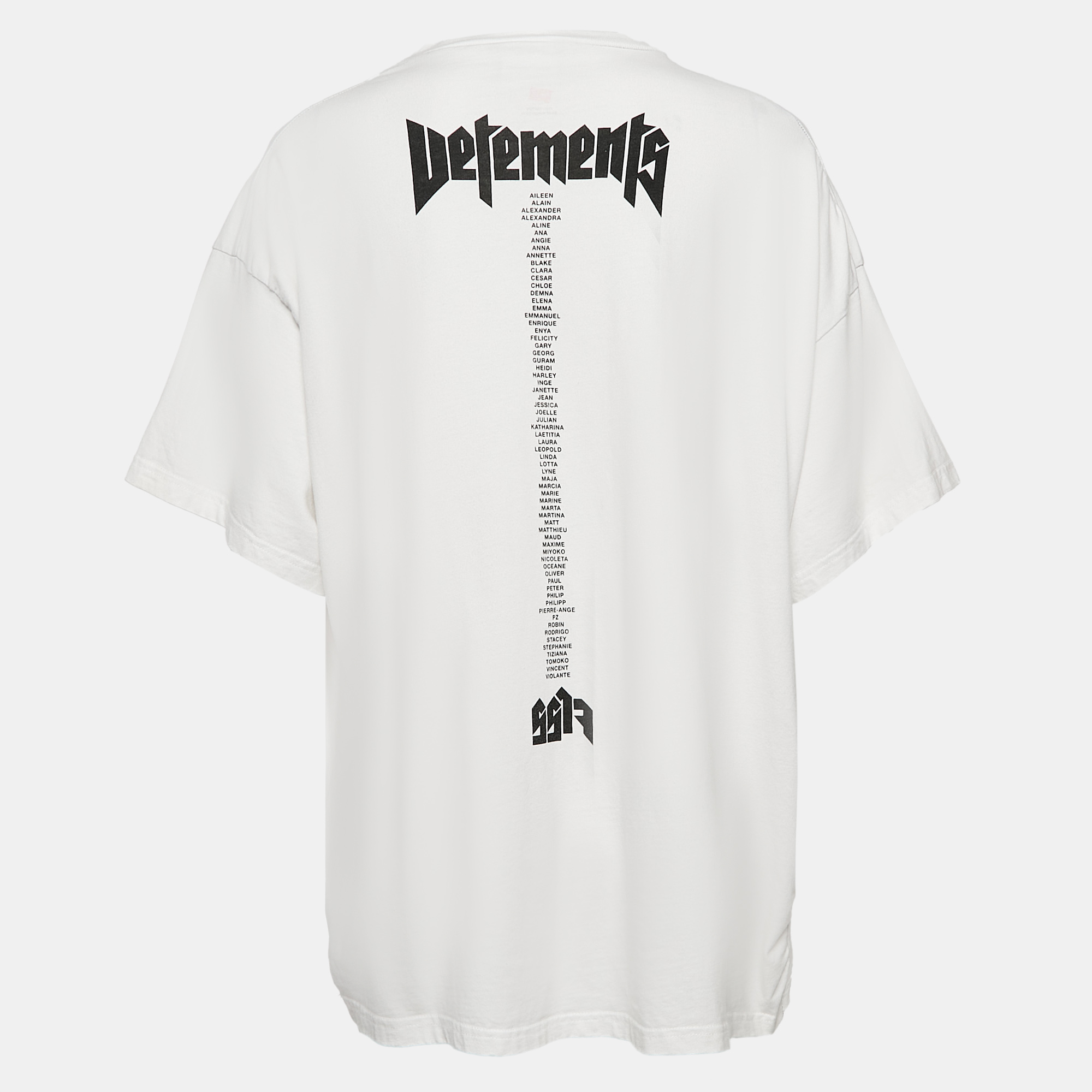 Vetements X Hanes White Staff Print Cotton Oversized T-Shirt M