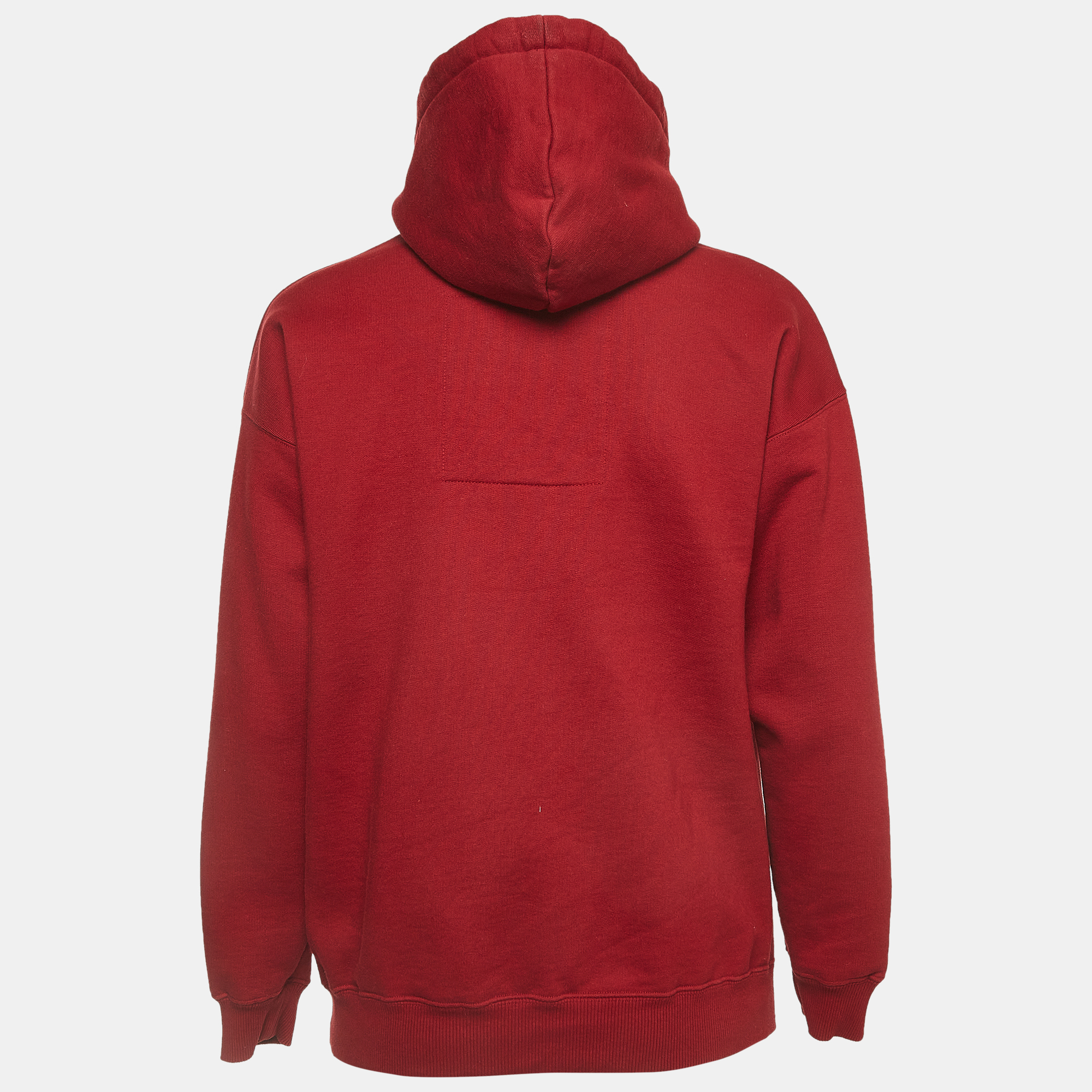 

Vetements Red Cotton Blend Knit Inside-Out Hoodiet