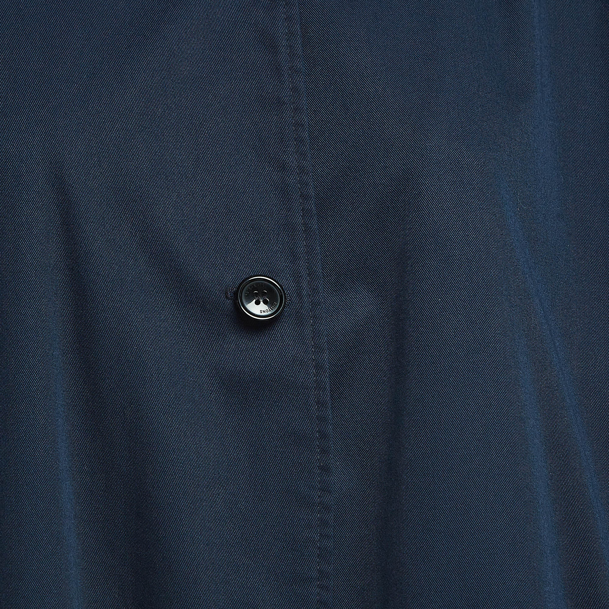 Vetements Navy Blue Gabardine Scarf Trench Coat XS