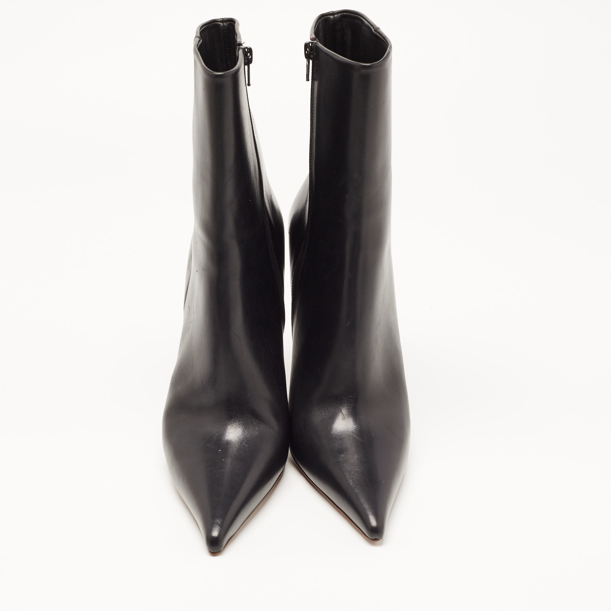 Vetements Black Leather Eiffel Tower Ankle Boots Size 39