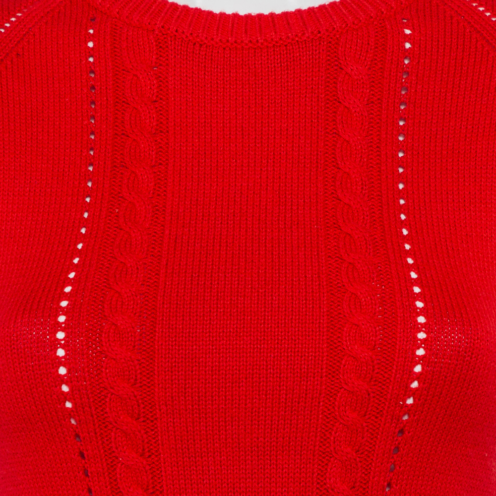 Victor Glemaud Red Knit Sleeveless Open Back Detail Sweater Vest M