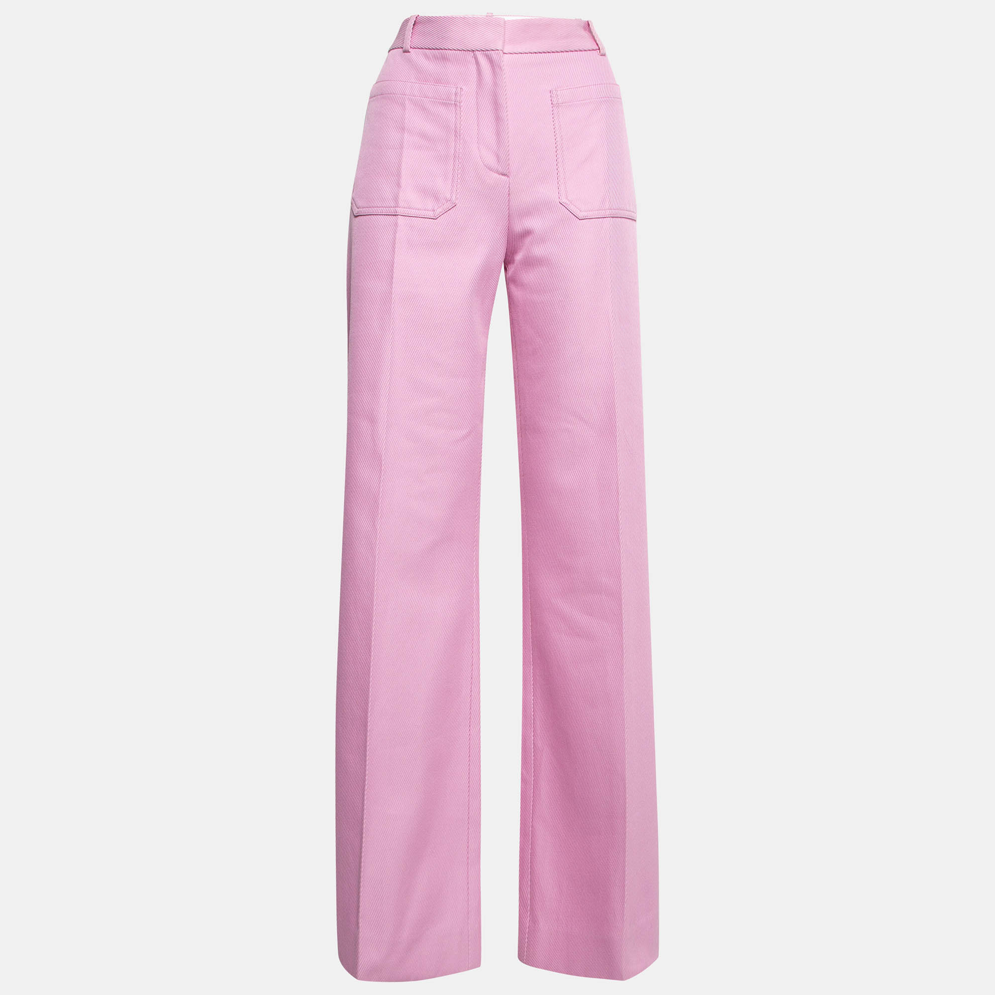 Victoria beckham pink jumbo twill alina trousers m