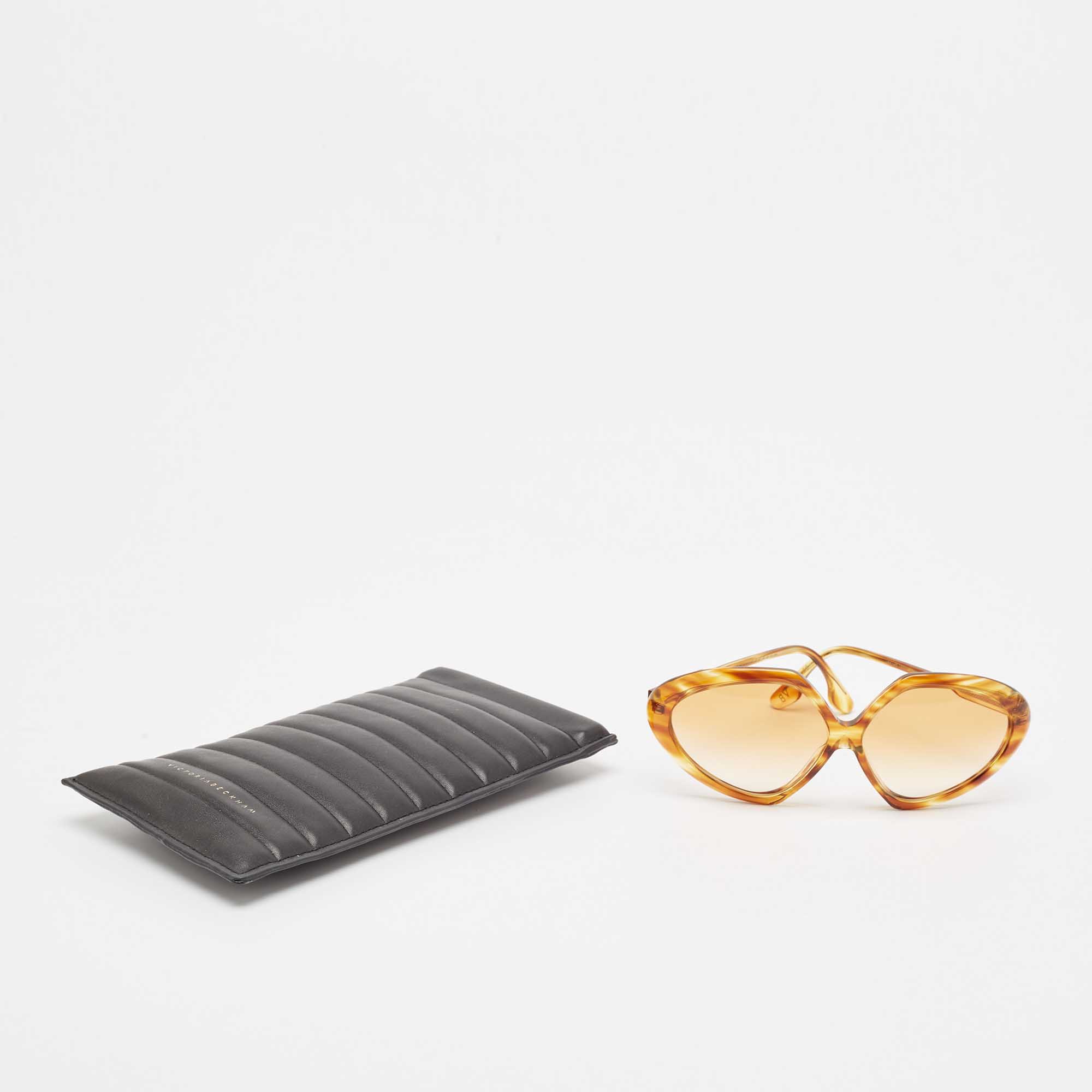 Victoria Beckham Brown Gradient VB614S Oversized Sunglasses