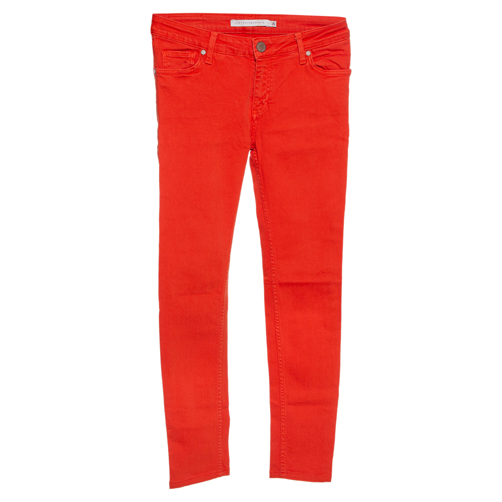 Victoria Beckham Orange Denim Slim Fit Jeans S