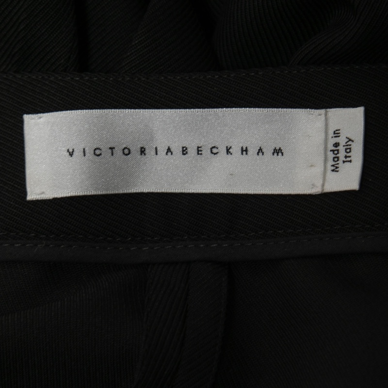 Victoria Beckham Black Wool Straight Leg Trousers L
